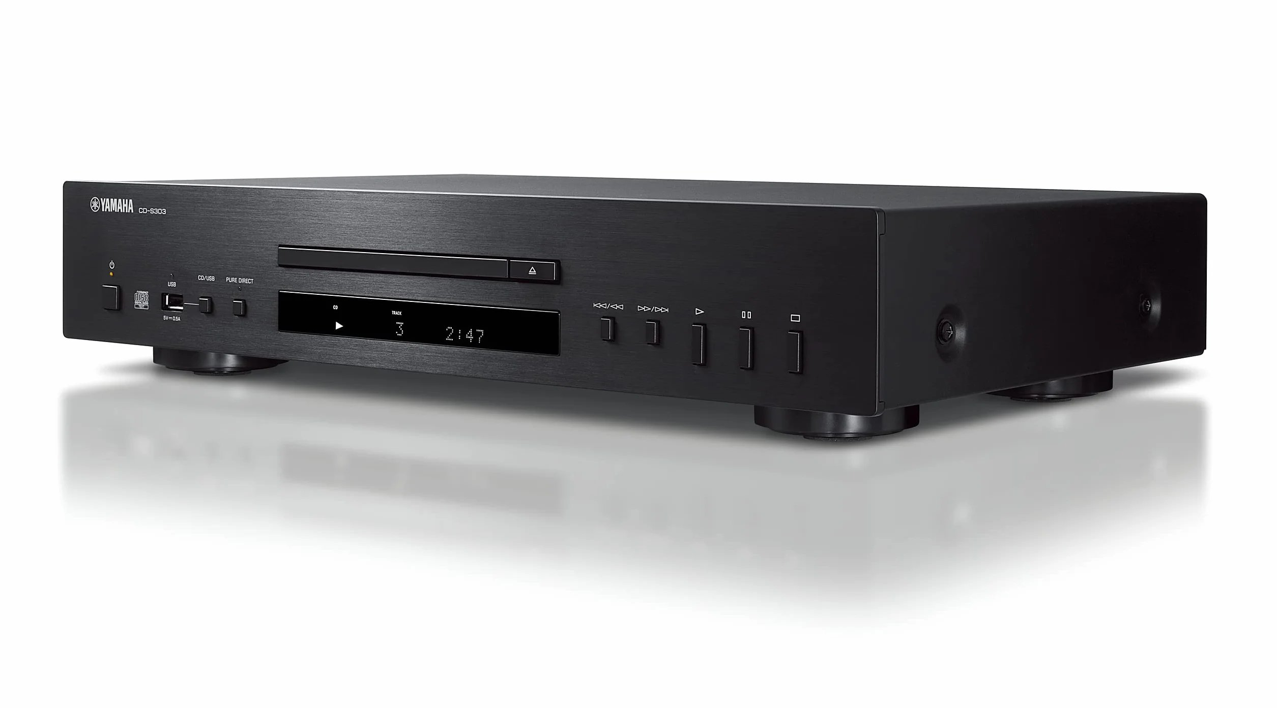 Yamaha CD-S303 - Lettore CD con DAC ad Alte Prestazioni da 192 kHz/24 bit, Pure Direct, Porta USB, Supporto Audio ad Alta Risoluzione, Nero