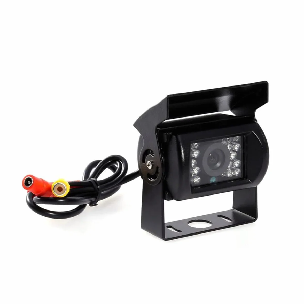 Telecamera per retromarcia per auto, telecamera di backup HD 9V-36V, telecamera CCD per vista frontale impermeabile per autobus per rimorchi per camion con visione notturna a 18 LED IR