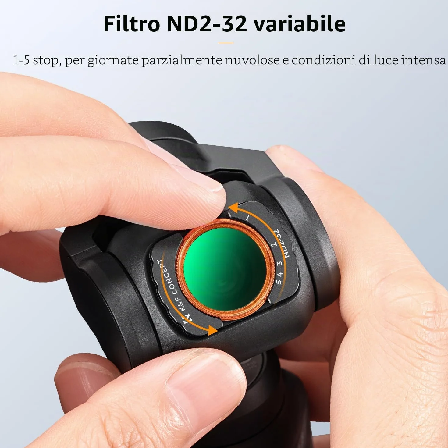 K&F CONCEPT Osmo Pocket 4/3 Filtro Magnetico, Filtri Magnetici Variabili ND2-32+ND32-512 (6-9 stop) Compatibili con DJI Osmo Pocket 4/3(Alluminio)