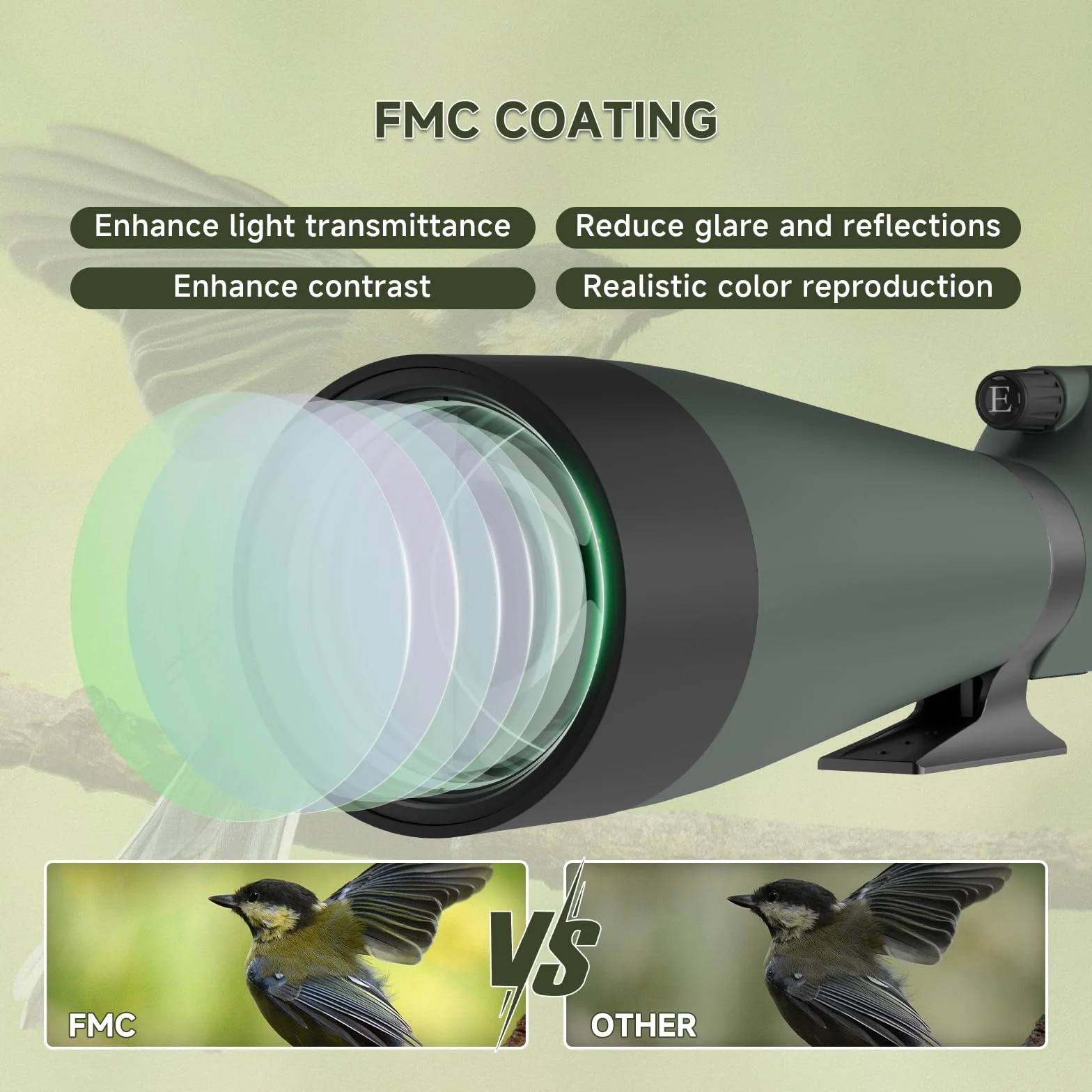 Svbony SV28 25-75x100mm Cannocchiale con Treppiede, Ampio Campo Visivo Immagini Luminose e Chiare, HD Bak4 FMC Telescopio Spotting Scope con Adattatore, per Tiro Bersaglio Osservazione degli Uccelli