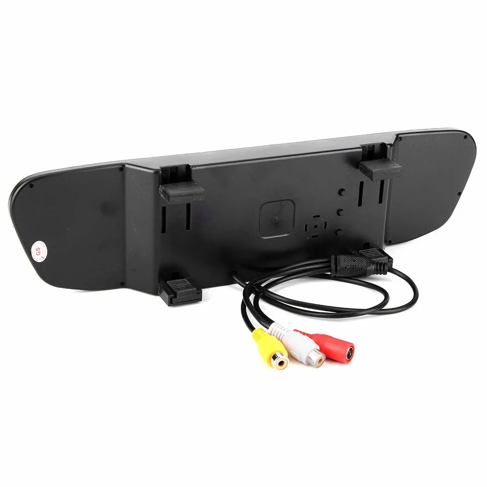 Kit monitor specchietto retrovisore per auto 4.3in HD Mirror Dash Cam Telecamera di backup impermeabile 8LED Telecamera per specchietto retrovisore Monitor per visione notturna