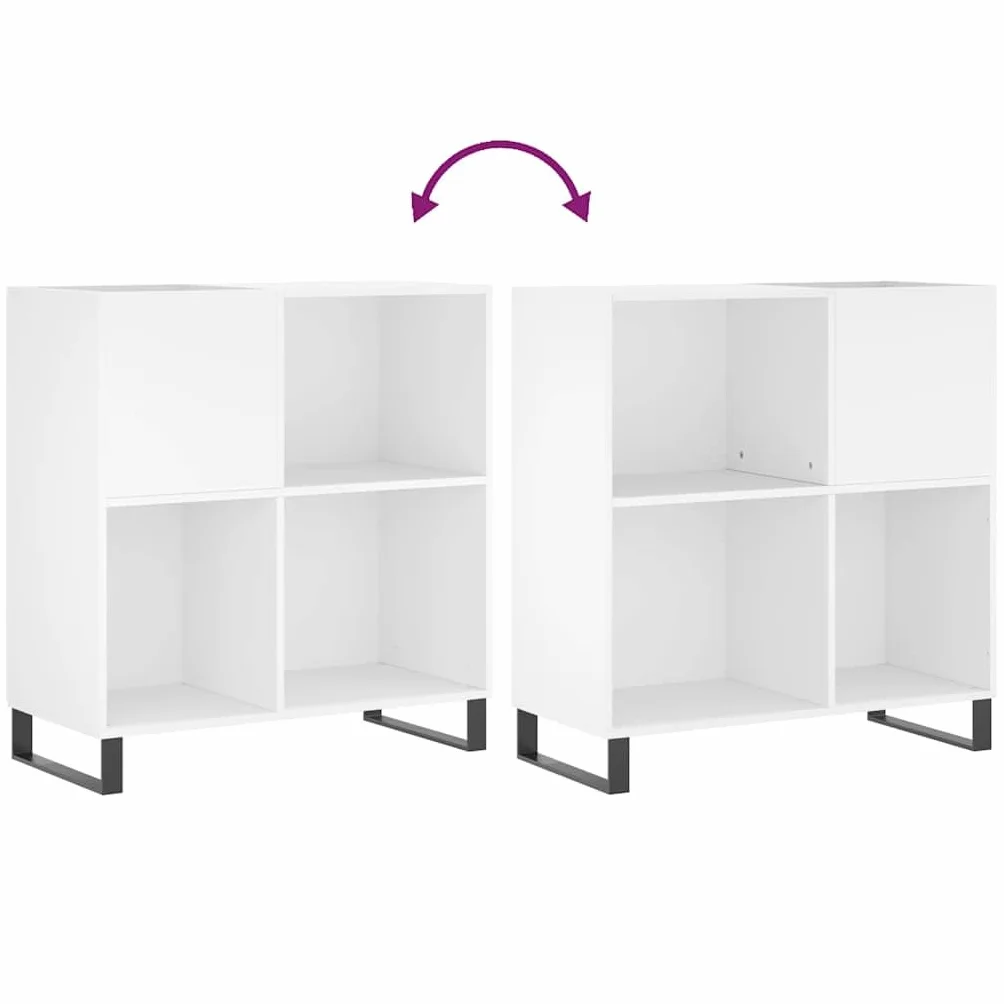 vidaXL Mobile Porta Dischi Bianco 84,5x38x89 cm in Legno Multistrato