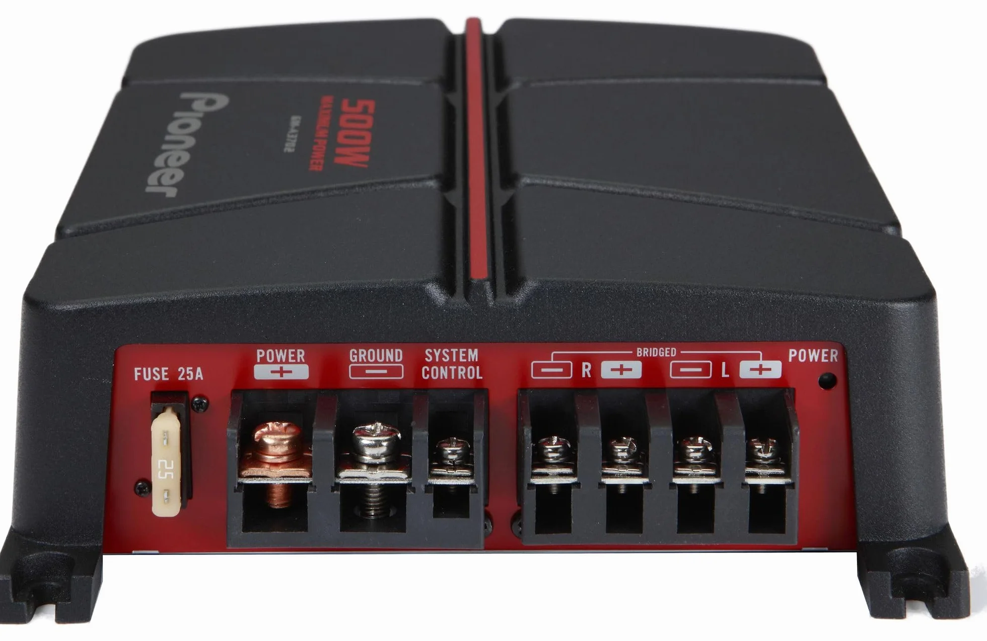 Amplificatore collegabile a ponte Pioneer GM-A3702 a 2 canali (500 W), bassa distorsione, alloggiamento del dissipatore di calore a corpo singolo, tensione di ingresso fino a 6,5 ​​V