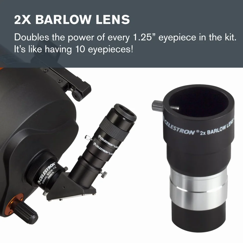 Celestron 94303 Kit di filtri e oculari da 3 cm - Include 14 pezzi in una custodia in metallo rivestita di schiuma, argento