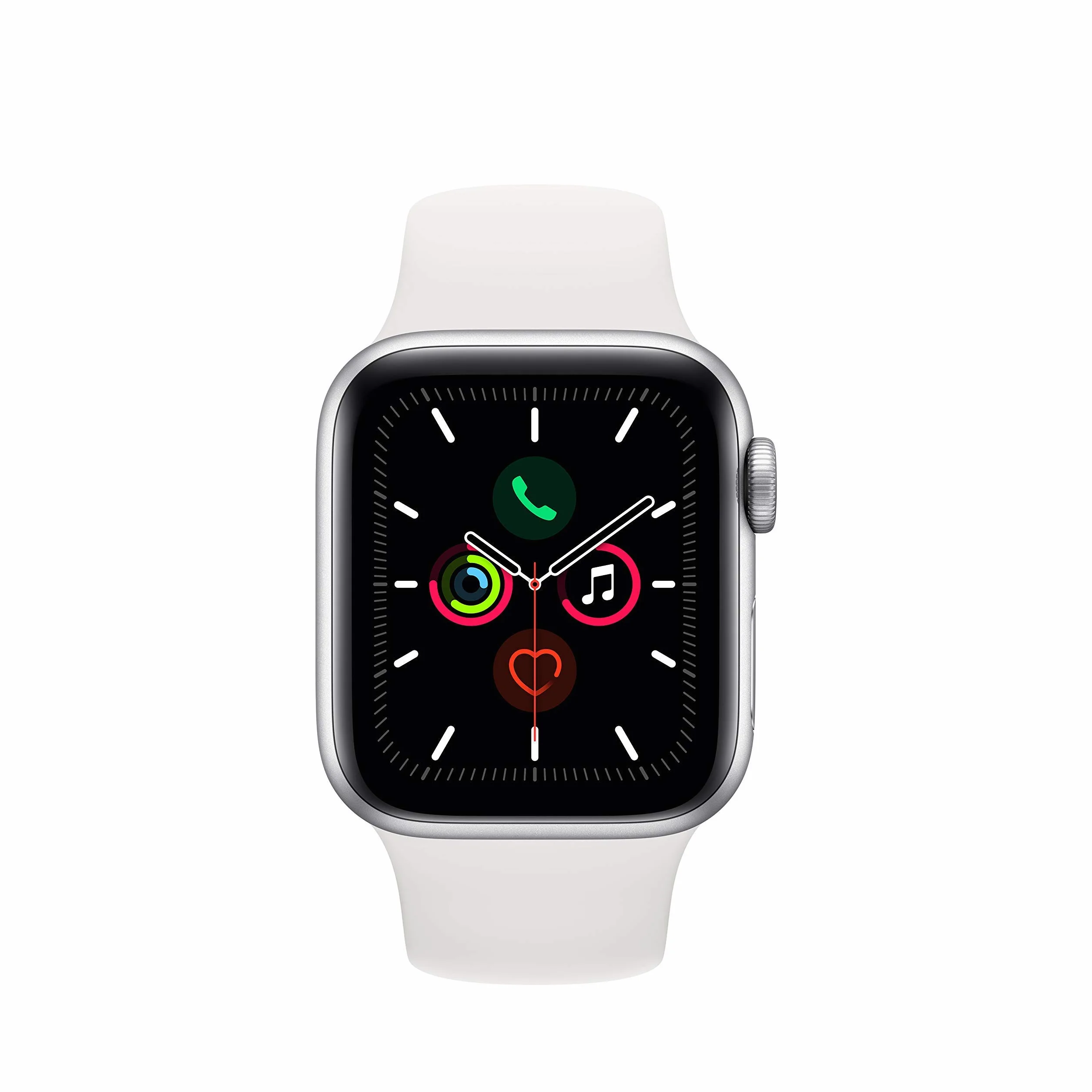 Apple Watch Series 5 Cellulare 40mm Cassa in alluminio argento con cinturino sportivo Bianco - S / M (Ricondizionato)