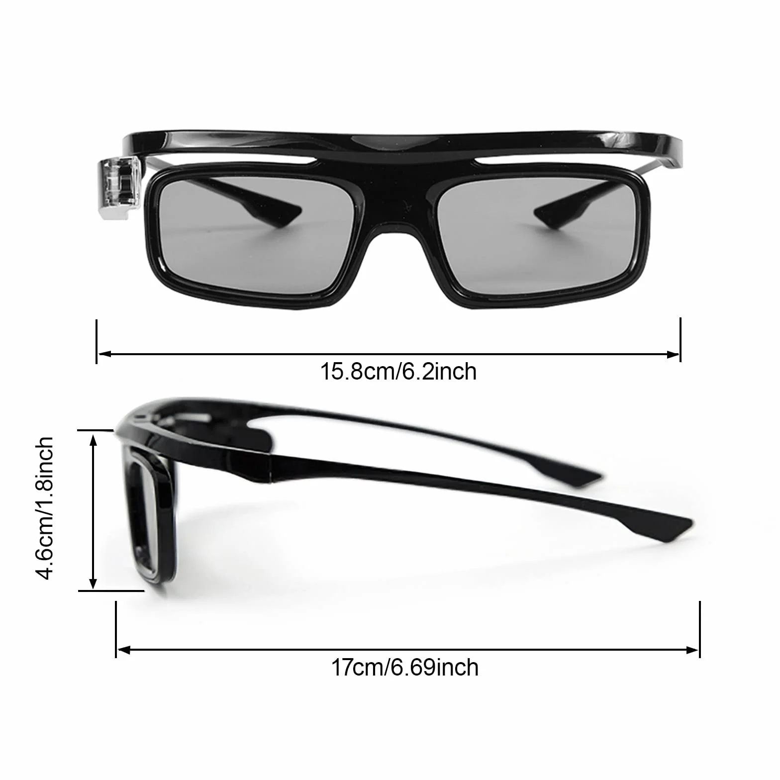 BYINTEK Occhiali 3D Ricaricabili per Proiettore DLP 3D UFO P20 R19 U70 Pro, Otturatore Attivo DLP-Link Real 3D Shocking, Perfetto per Film e Giochi 3D