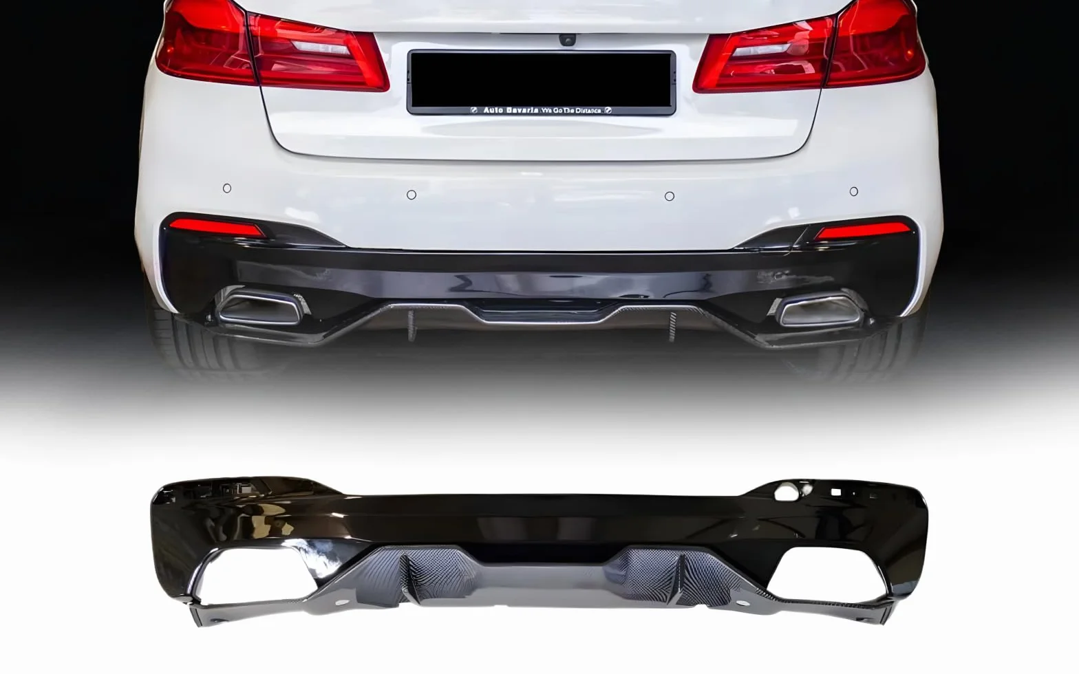 MpTuned G30 G31 M-Tech Diffusore effetto carbonio per 530i 530d 540d 540i modelli serie 5 2019 2020 2021 2022 2023