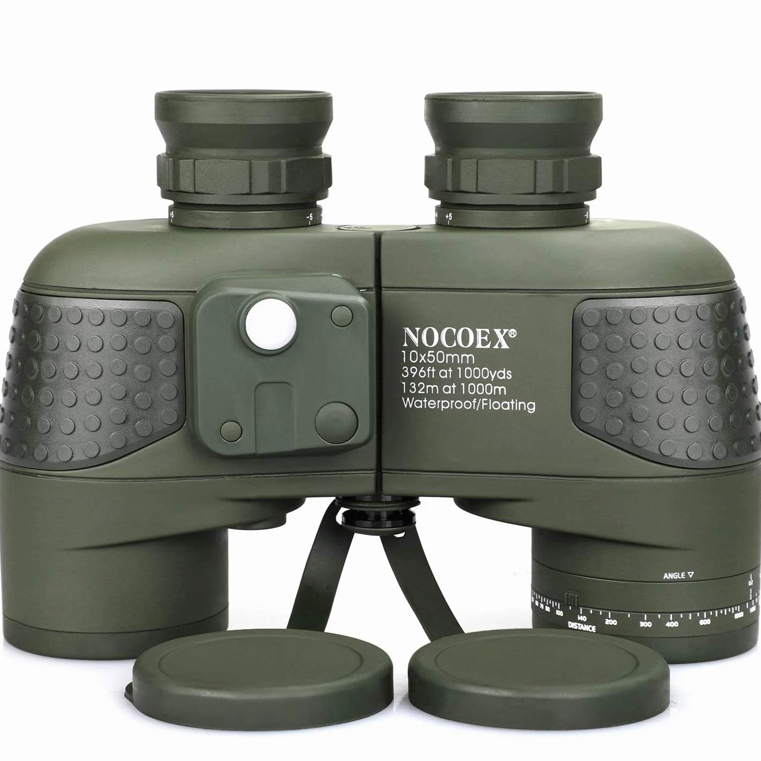 NOCOEX 10x50 Binocolo Marino per Adulti, Binocolo Impermeabile con Bussola Telemetro BAK4 Prisma Lente FMC Antiappannamento per la Navigazione Birdwatching Caccia