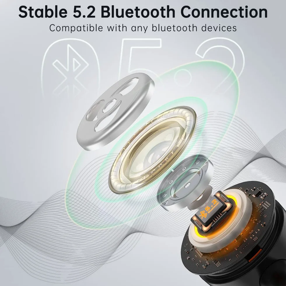 Cuffie Bluetooth, Auricolare bluetooth con archetto da collo, Cuffie Wireless In-Ear con Microfon, Fino a 20h di Autonomia, per Corsa, Fitness