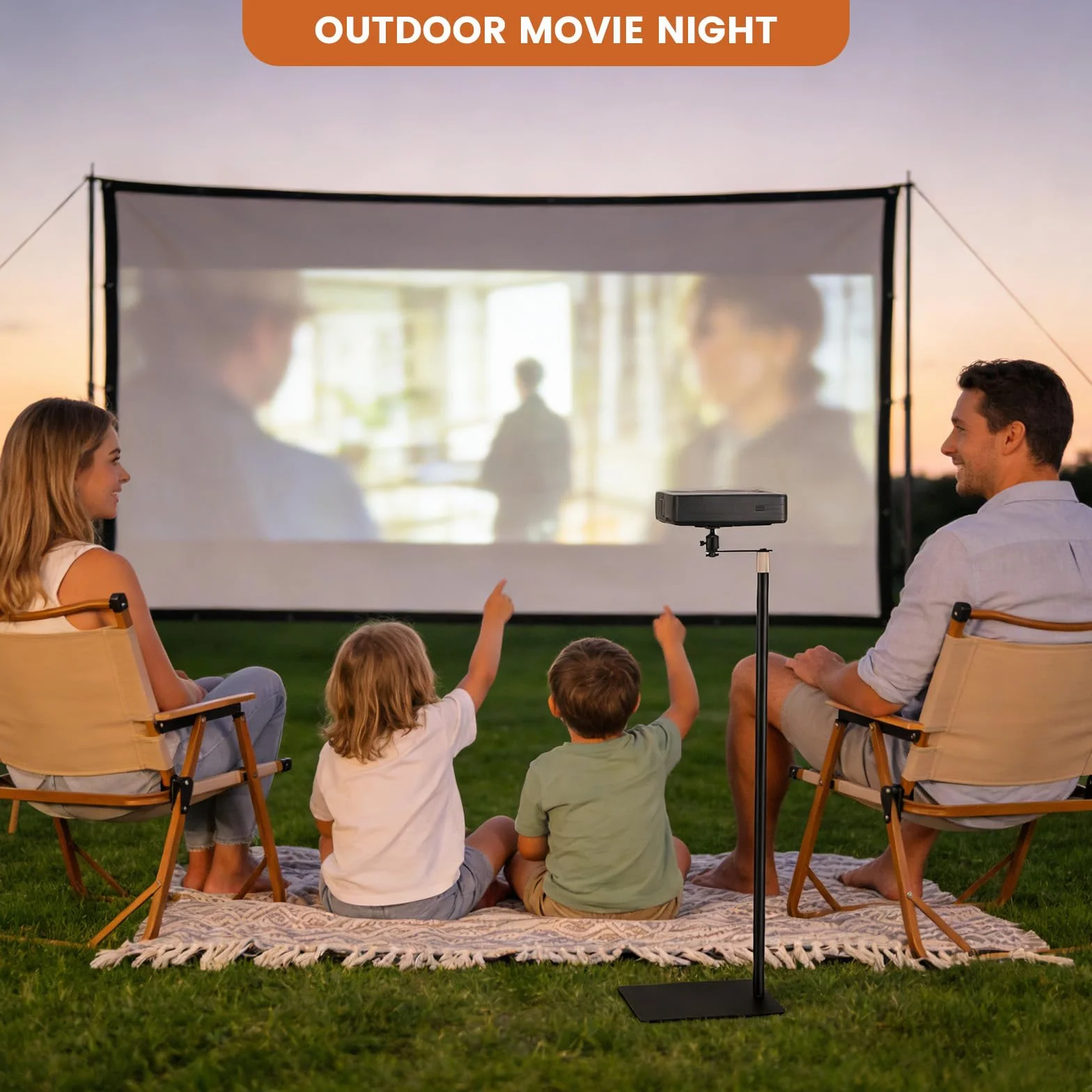 Supporto per proiettore, girevole a 360°, altezza regolabile 40-160 cm, attacco filettato 1/4", supporto per proiettore in acciaio al carbonio di alta qualità, per presentazioni, home theater, ufficio