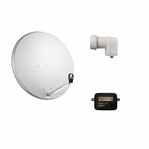 KIT PARABOLA SATELLITARE DA 60 CM SKY CON ILLUMINATORE LNB 1 USCITA E SAT FINDER GBC