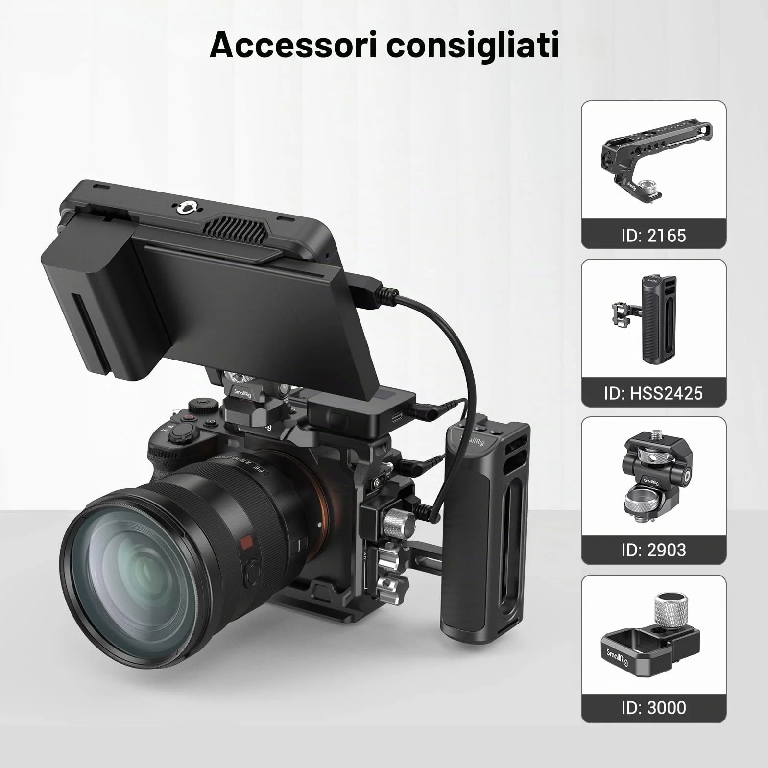 SMALLRIG Mezza Gabbia per Sony A7 IV A7S III A1 A7R IV A7R V- 3639