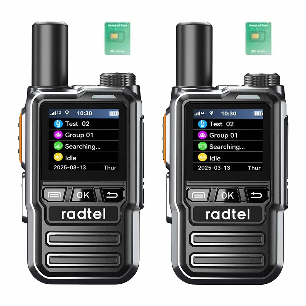 Radio Radtel P8 PoC (Push-to-Talk su cellulare), walkie talkie a portata illimitata per tutto il paese, radio bidirezionali, radio amatoriale GXIN (confezione da 2 con 2 SIM)