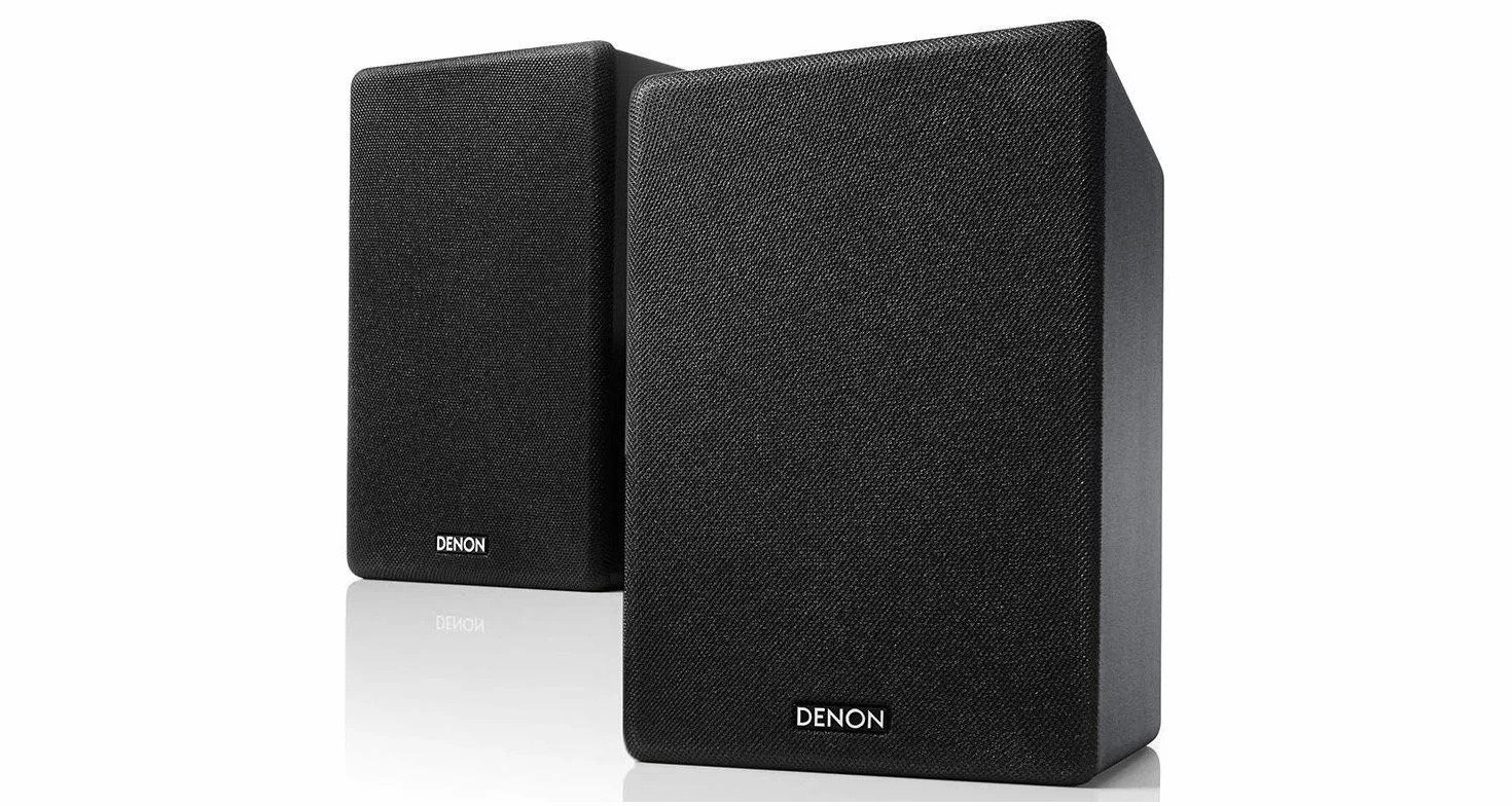 DENON SCN10BKEM Diffusori HiFi per Ascolto Stereo e Audio TV, 2 x 65W, Compatibili con Ricevitori e Amplificatori, Design Elegante, Nero