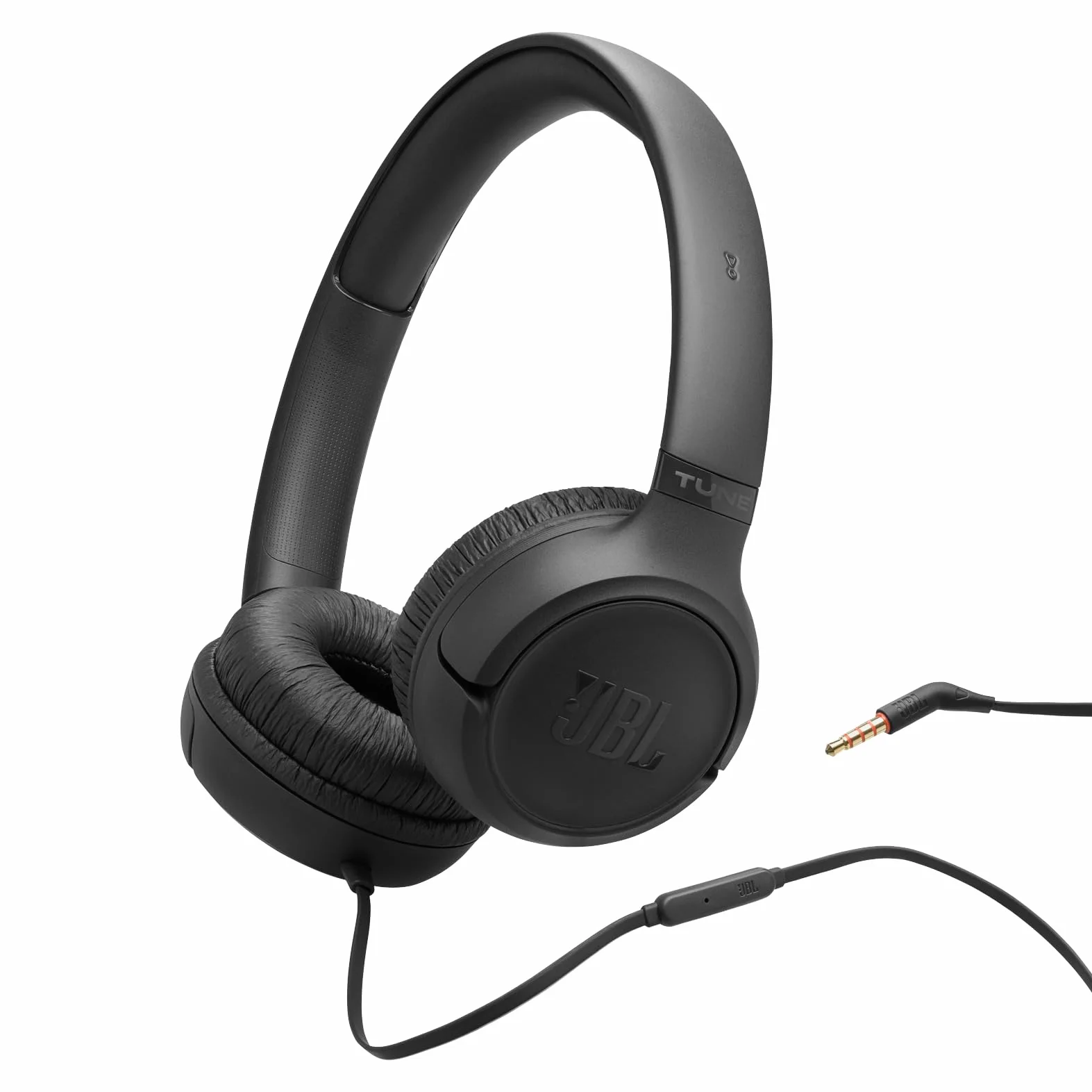 JBL Tune 530 Cuffie con Filo On Ear, Microfono, Suono JBL Pure Bass, Preimpostazioni EQ, Design Pieghevole e Cavo Anti-Groviglio, Nero