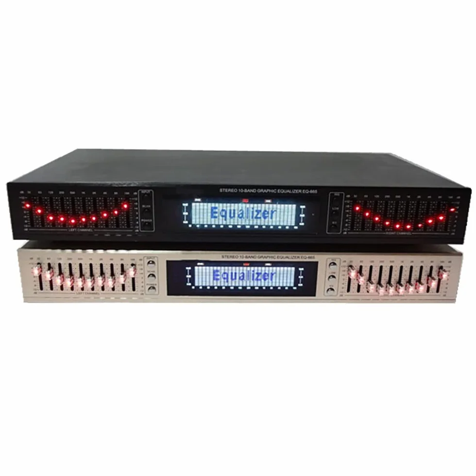 Equalizzatore EQ665 HiFi Home Dual 10 Band Stereo Treble Bass Regolazione Bluetooth, Black