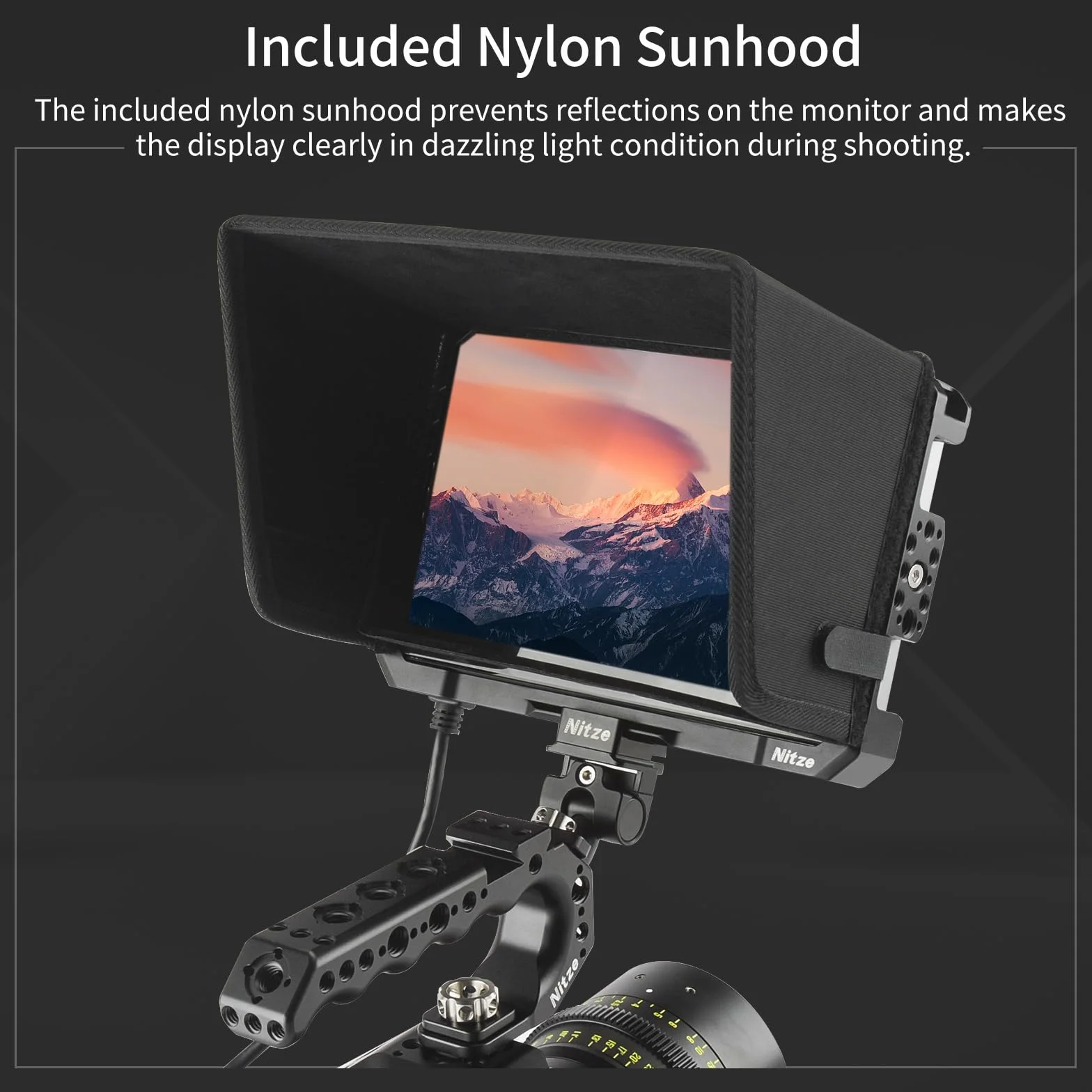 Nitze Gabbia per Monitor SmallHD Indie 7/702 Touch da 7" con parasole - JT-S02B