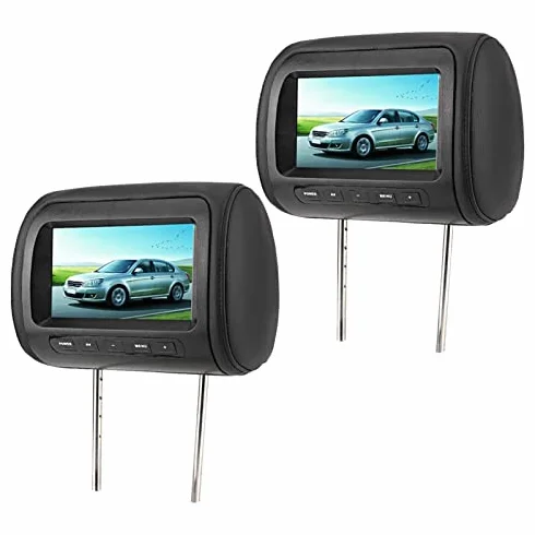 Doppio Schermo per Poggiatesta 2 Pezzi, Poggiatesta Regolabile da 7 Pollici con Controllo Lettore Video LCD Display USB MP5 Monitor