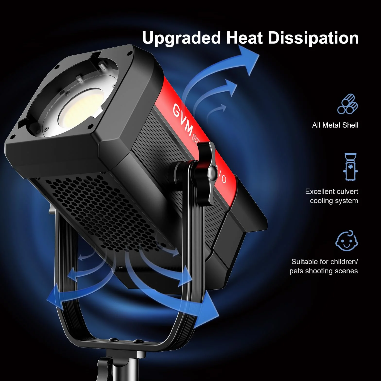 GVM 300W LED Video Light, 221950lux/1m, ARO SD300B Fotografia Kit di illuminazione con APP Control, 2700K-6800K Studio Light Kit Illuminazione Continua per YouTube, Film, 12 Effetti Scene