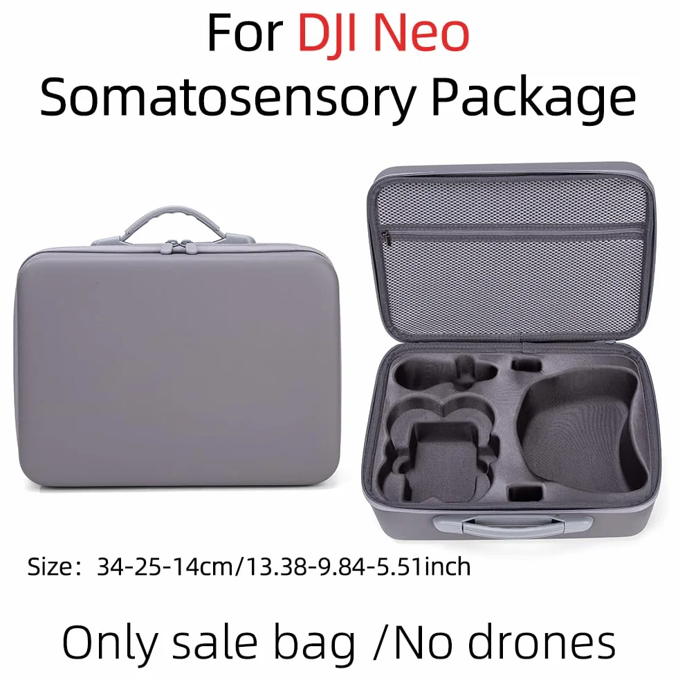 Custodia da trasporto per DJI Neo Motion Fly More Combo Viaggio Scatola Impermeabile per DJI NEO Goggles N3/RC Motion 3 Hard Shell Storage Bag Drone Accessori, Grigio