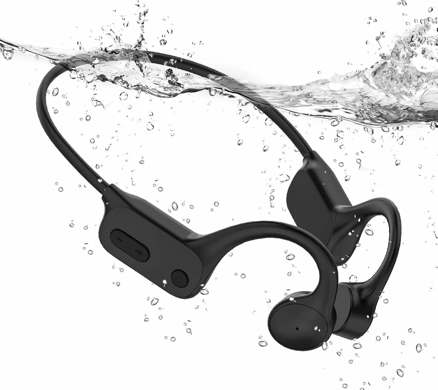 Tayogo Cuffie da Nuoto a Conduzione Ossea IPX8, Lettore MP3 Subacqueo 32GB e Bluetooth 5.4, Cuffie Impermeabili con Microfono per Chiamate, Piscina, Mare, Triathlon, Corsa e Sport, W26