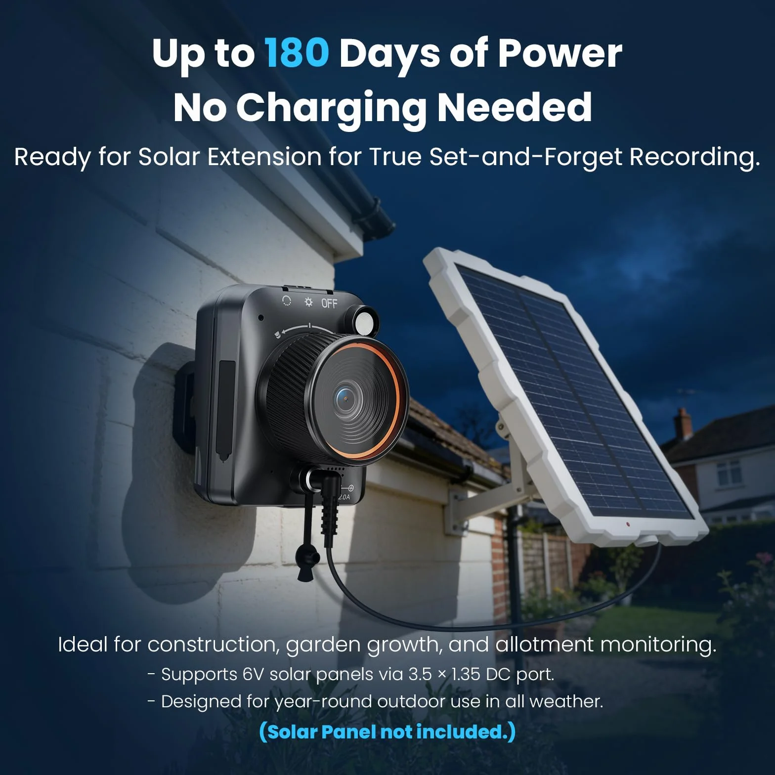 Telecamera Time Lapse 1296P Fotocamera Timelapse da Cantiere da 48 MP, Zoom Digitale 6x Registrazione a 180 giorni Timelapse Camera con Luce LED, Camera Time Lapse per Cantieri, Piantagioni(64 GB)