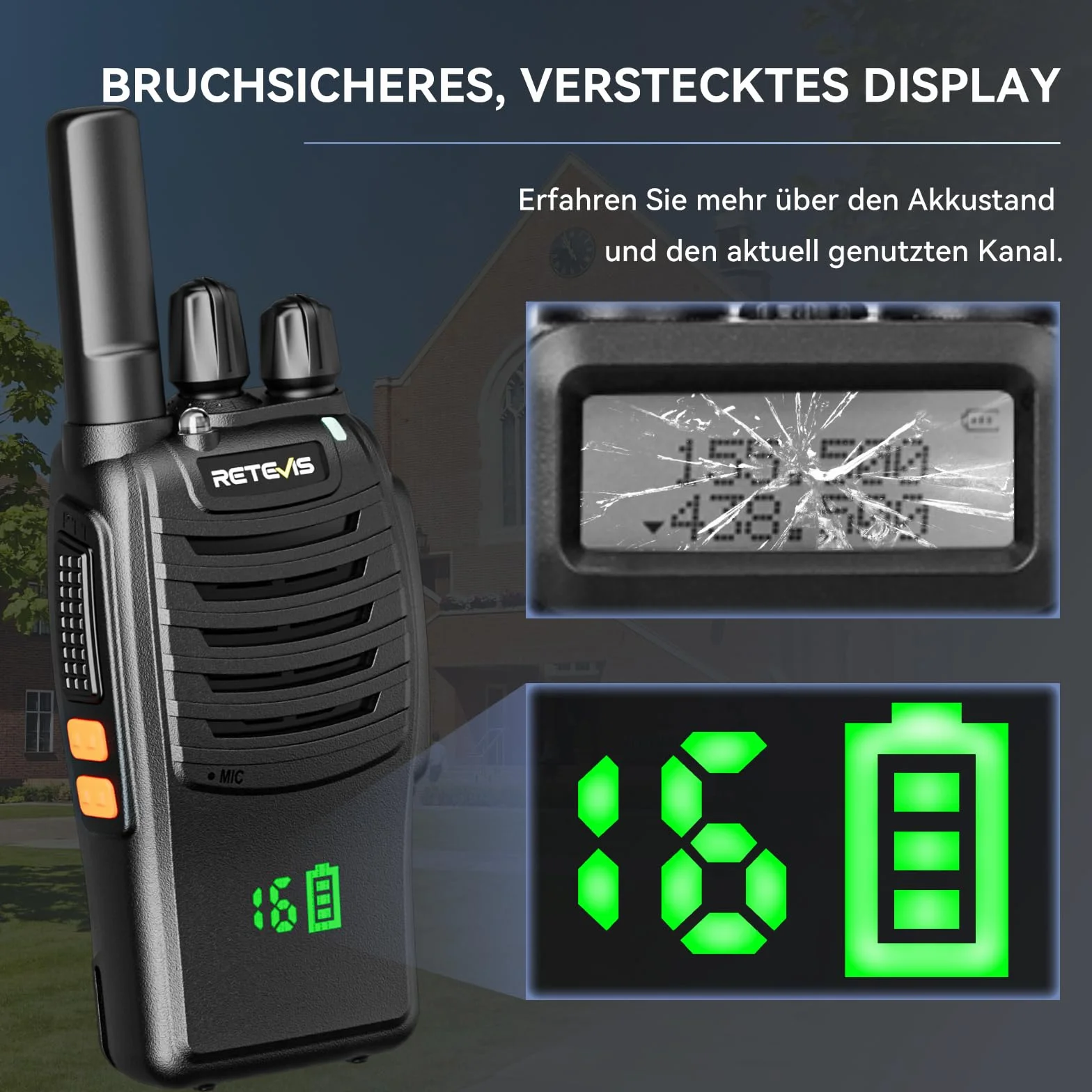 Retevis H777H Walkie Talkie, Radio Bidirezionale con Caricabatterie a Sei Vie, Display Nascosto, Durata della Batteria 19H, VOX, Ricetrasmittenti per Scuola, Supermercato, Ristorante (Nero, 6 Pezzi)