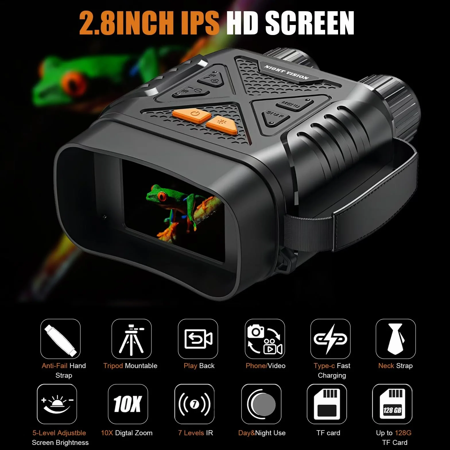Binocolo Visione Notturna,Binocolo ad Infrarossi a Colori per Adulti,10x Zoom Digitale, HD20MP Visione Notturno Digitale Infrarossi con 2.8"TFT HD LCD, Archiviazione Foto e Video Tramite