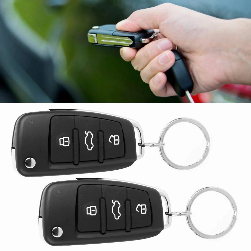 Aramox Chiusura Centralizzata Senza Chiave, di Allarme per Auto Universale a 3 Pulsanti Kit Telecomando per Chiusura Centralizzata Senza Chiave, Nero