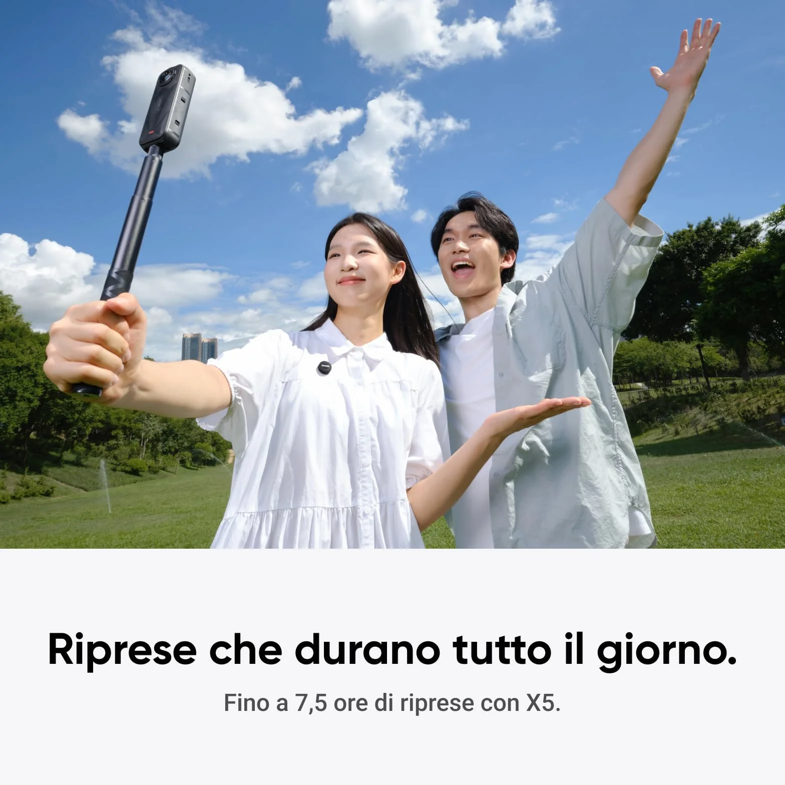 Insta360 Trasmettitore Microfono Air, 7,9 g ultraleggero, microfono wireless X5/X4/X4 Air/Ace Pro 2/GO Ultra, cancellazione del rumore, Vlog, streaming