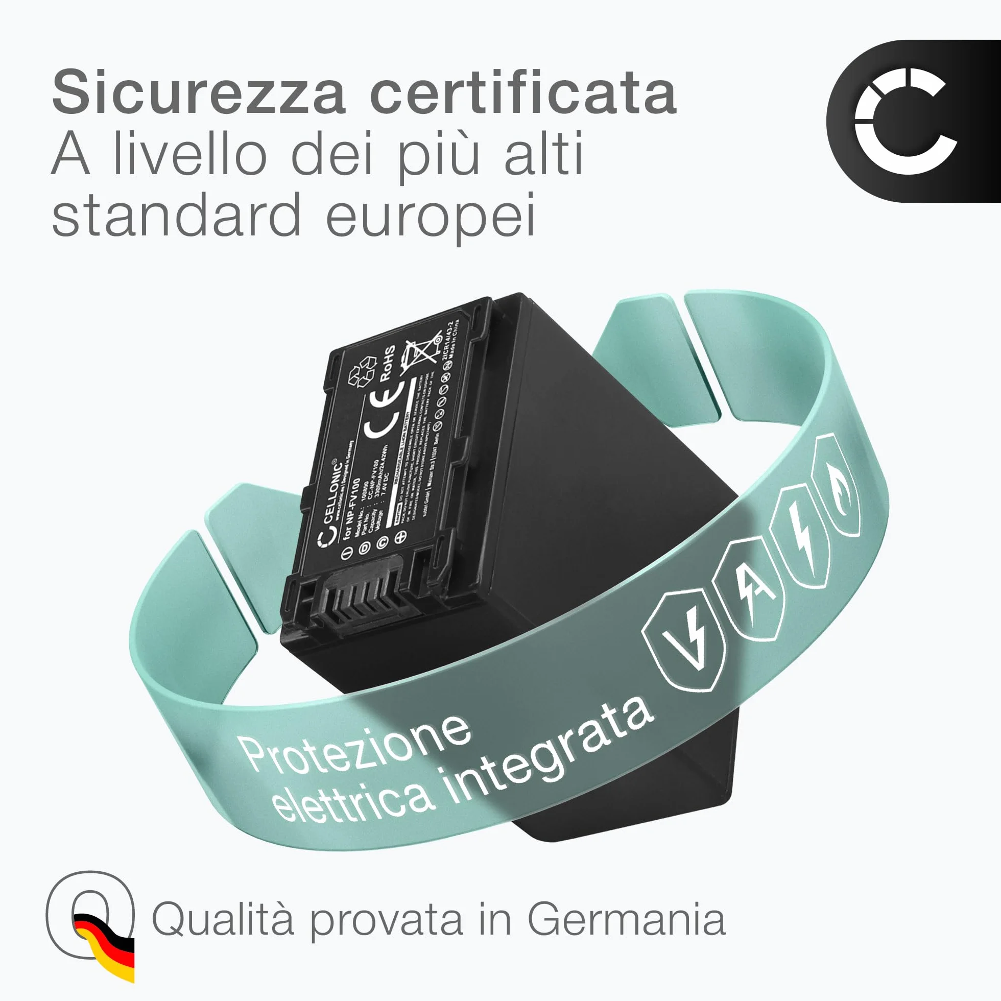 CELLONIC 1x Batteria per Fotocamera Compatibile con Sony FDR-AX33, HDR-CX250, HDR-CX270, NP-FV70 – (3300mAh, 7.4V)