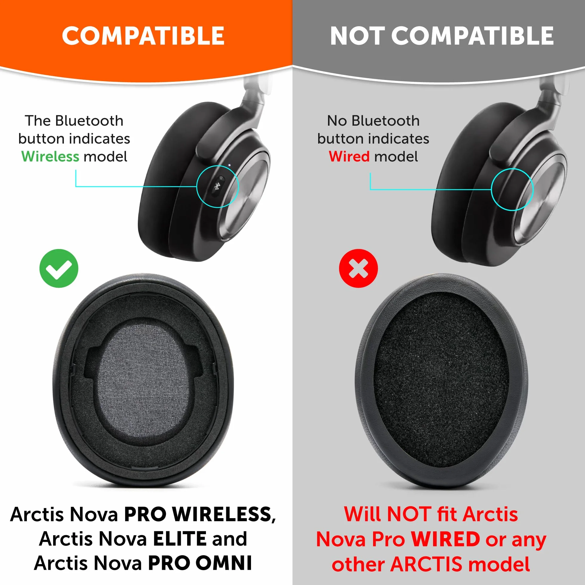 WC Freeze Nova Pro Wireless - Cuscinetti auricolari in gel rinfrescante per Arctis Nova Pro Wireless, Nova Elite e Nova Pro Omni (non compatibili con altri modelli), di Wicked Cushions | Red