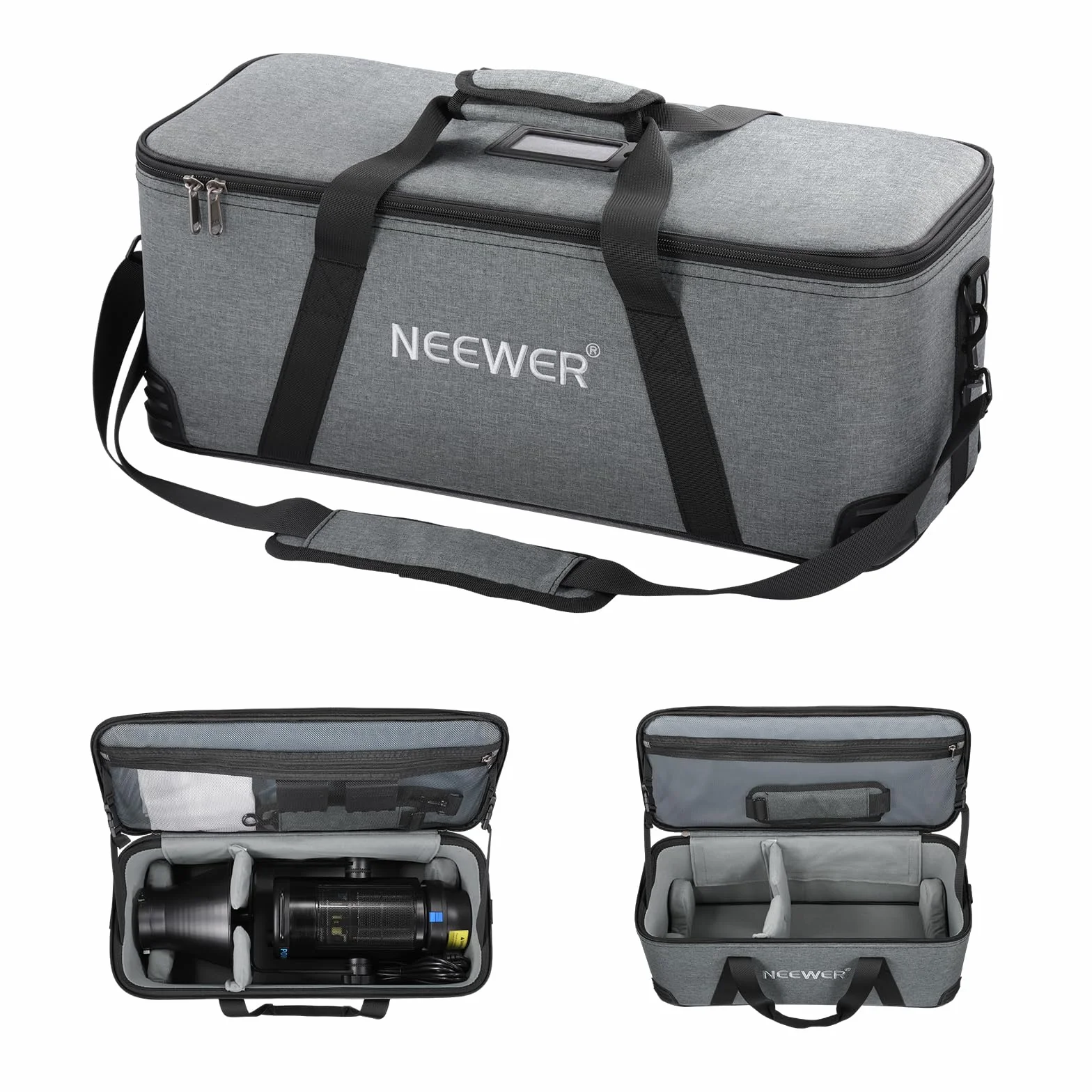 NEEWER CB200B Borsa da Trasporto con Tracolla, Maniglia, Scomparti Mobili in Schiuma per Luce da Studio, Tasca in Rete per Accessorio di Diffusore Riflettore, Custodia Resistente Antiurto Oxford, PB6