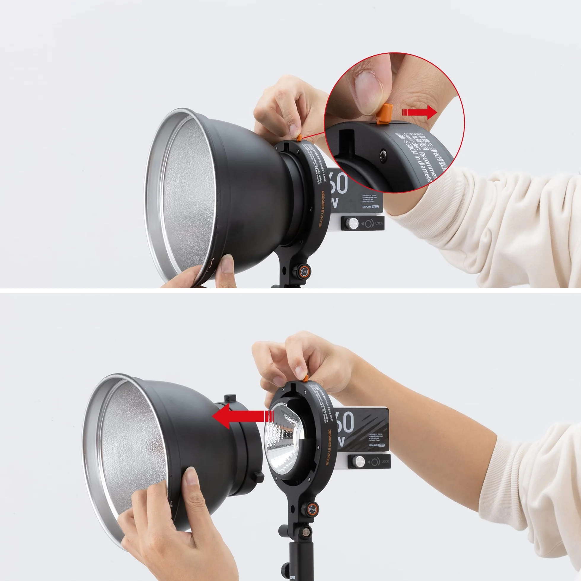 ZHIYUN Adattatore A da ZY Mount a Bowens Mount [Ufficiale] per Molus G60