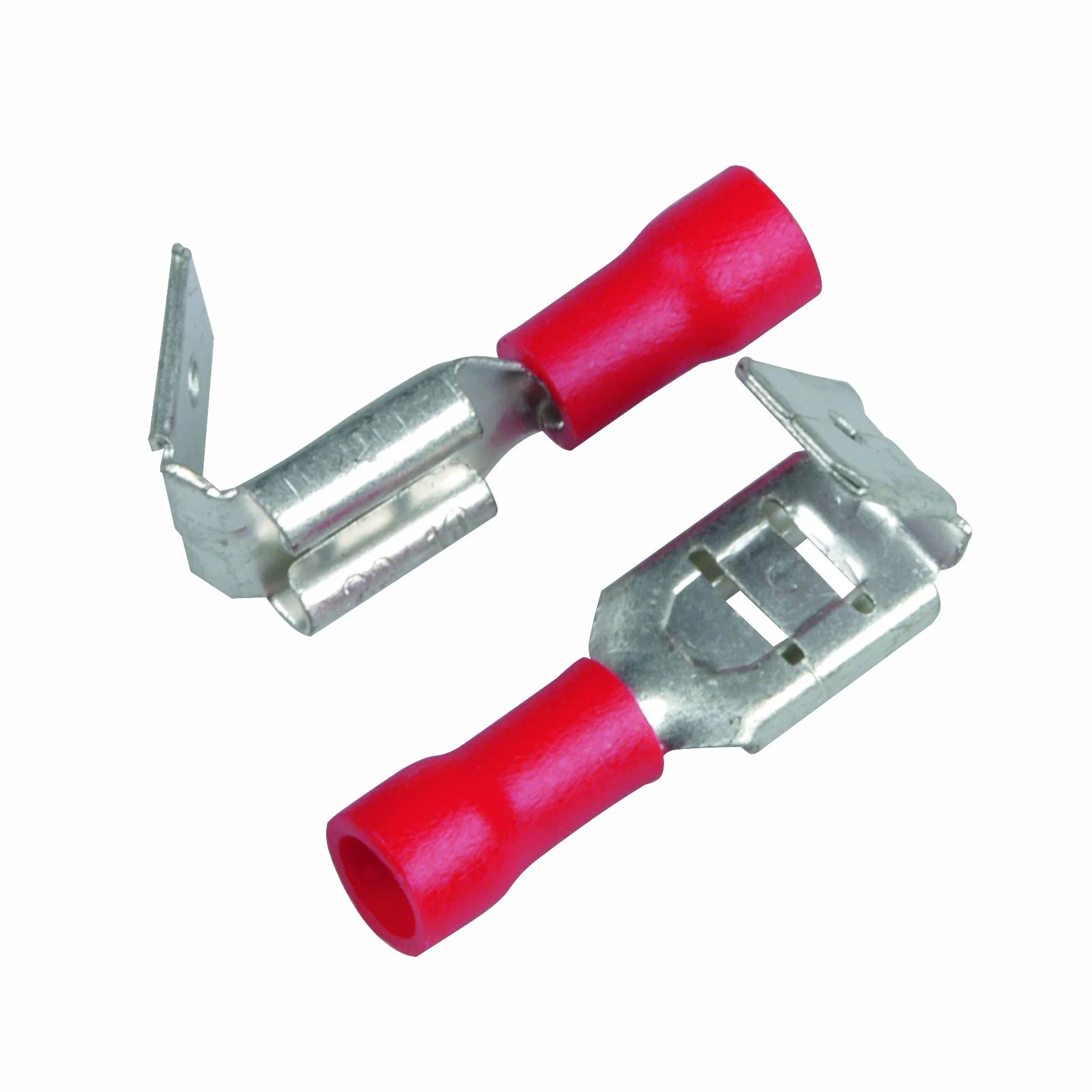 Cartrend 10484 - Spina piatta con manicotto rosso, 6,3 mm, 20 pezzi