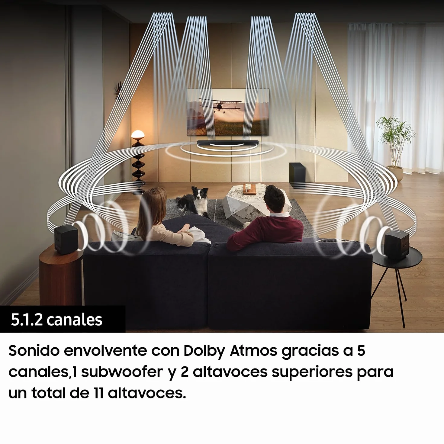 Samsung Soundbar HW-Q800C/ZF Serie Q, 11 Speaker, Wireless Dolby Atmos, Audio a 5.1.2 Canali, Q-Simphony, Compatibile con Alexa e Google Assistant, Black 2023