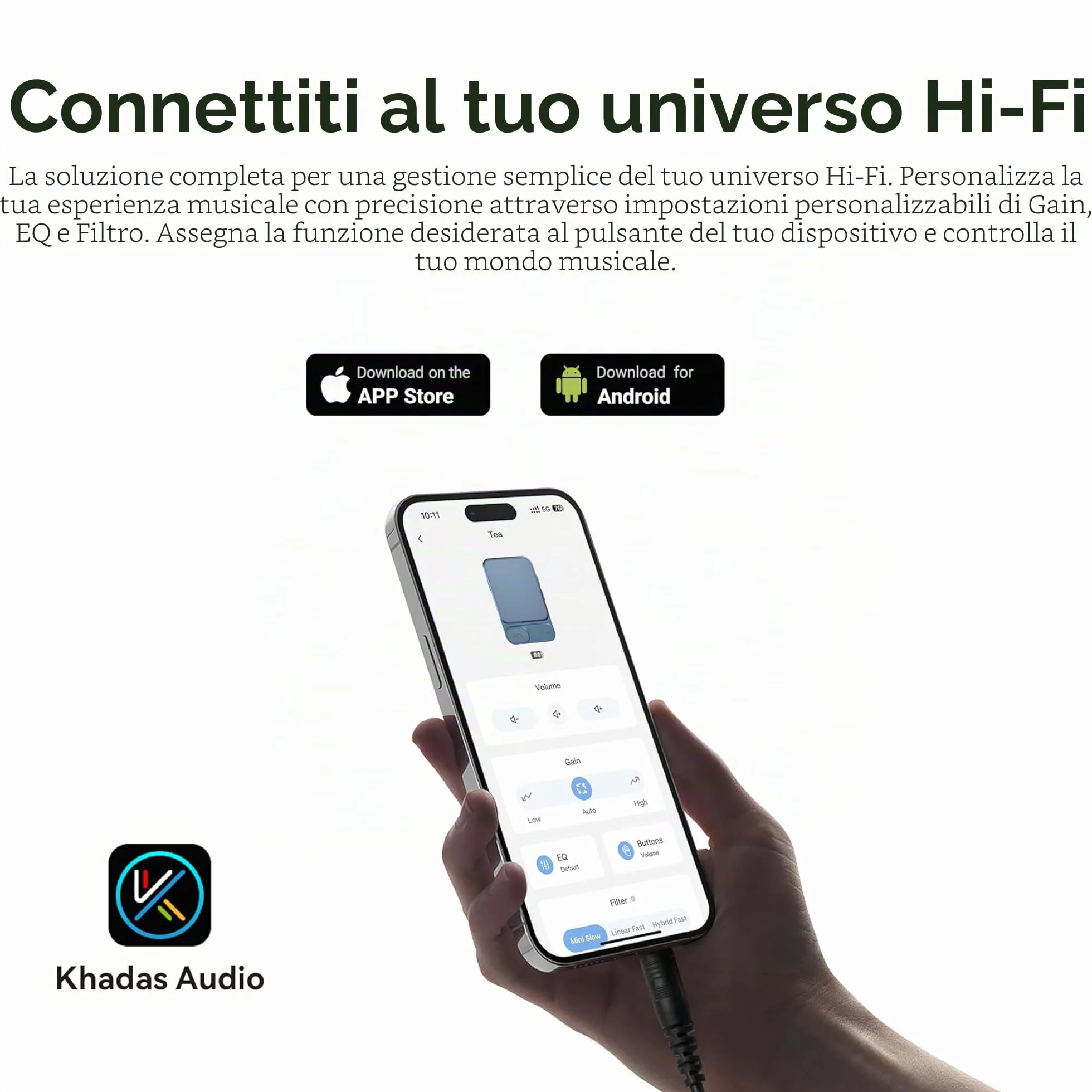 khadas Tea Amplificatore Bluetooth per Cuffie Portatile HiFi DAC USB 32bit/384kHz, LDAC/aptX HD, MQA, DSD, PCM, Bluetooth 5.0, Ess ES9281ACPro, Qualcomm QCC5125 (Grigio)