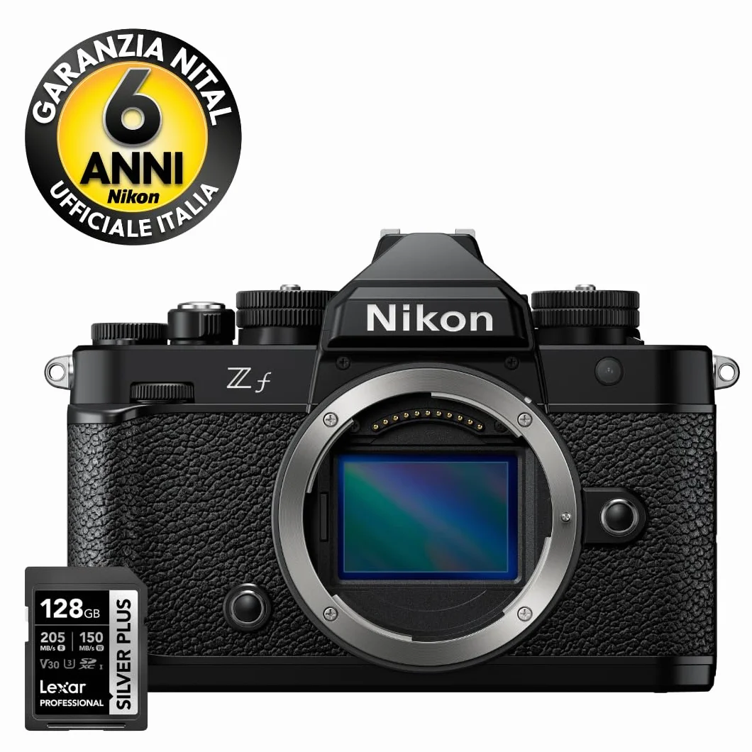 Nikon Zf + 24-70mm f/4 S + SDXC 128GB, Fotocamera Mirrorless, Full Frame, 24,5 MP, Monitor Angolazione Variabile [Nital V.I.P.: 6 anni di garanzia]