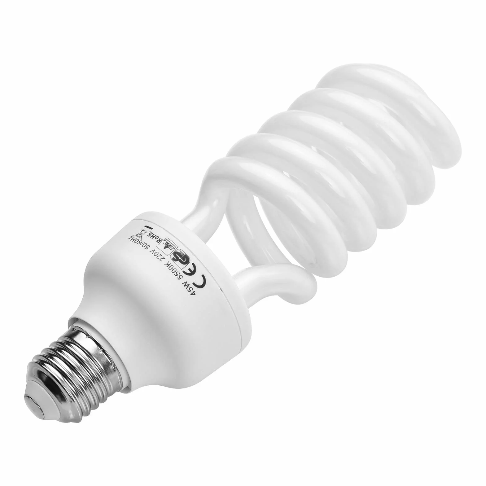 Andoer 4 x Lampada fotografica, Lampadina fluorescente a spirale 45W 5500K Luce diurna E27 Presa a risparmio energetico per fotografia in studio Illuminazione video