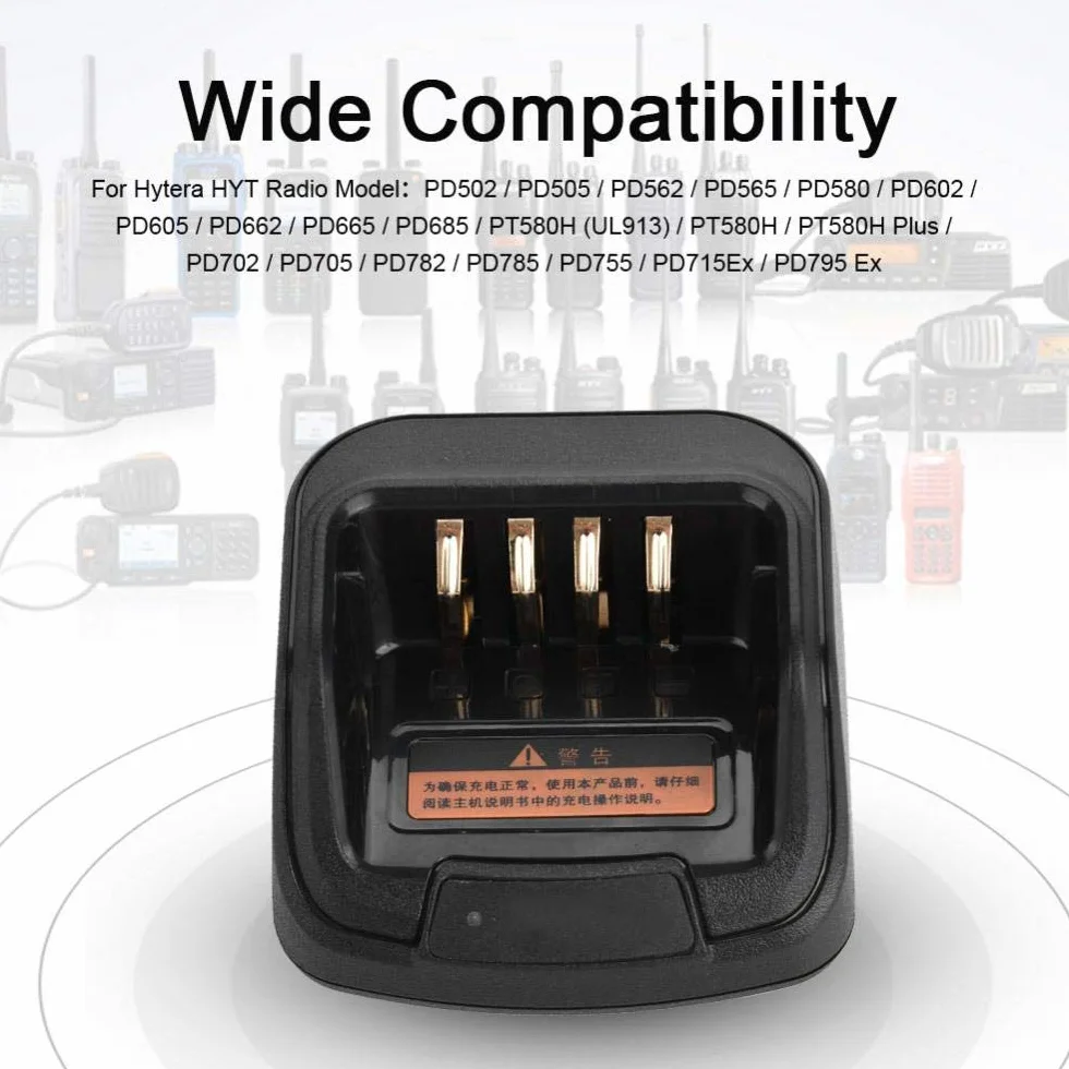 Base per Caricabatteria Walkie-talkie Hytera HYT Radio 12V DC 1A Ricarica Rapida Protezione Multipla