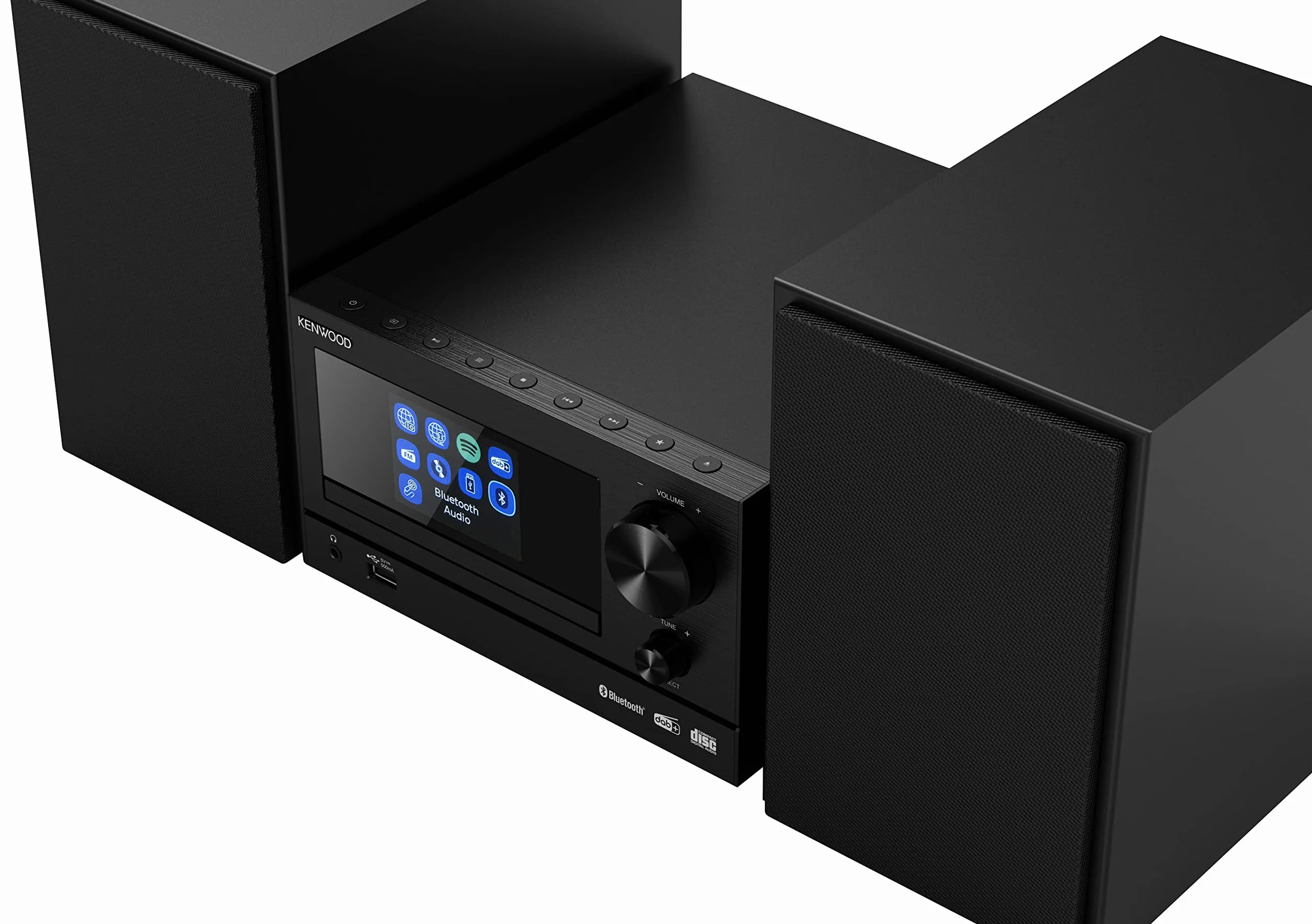 KENWOOD, Sistema Micro HiFi Stereo M-7000S, con Ricevitore Radio da Internet, DAB+ o FM, Lettore CD e Presa USB, Connessione a Spotify e Bluetooth, Podcast-Player, Funzione Radiosveglia, Black