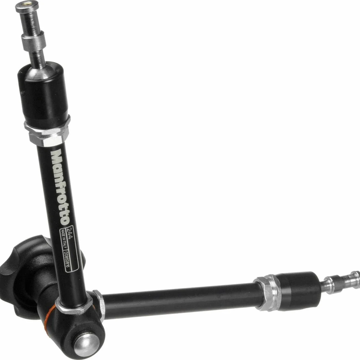 Manfrotto 244N Braccetto Magic Arm, Frizione Variabile a Manopola, Alluminio, Nero