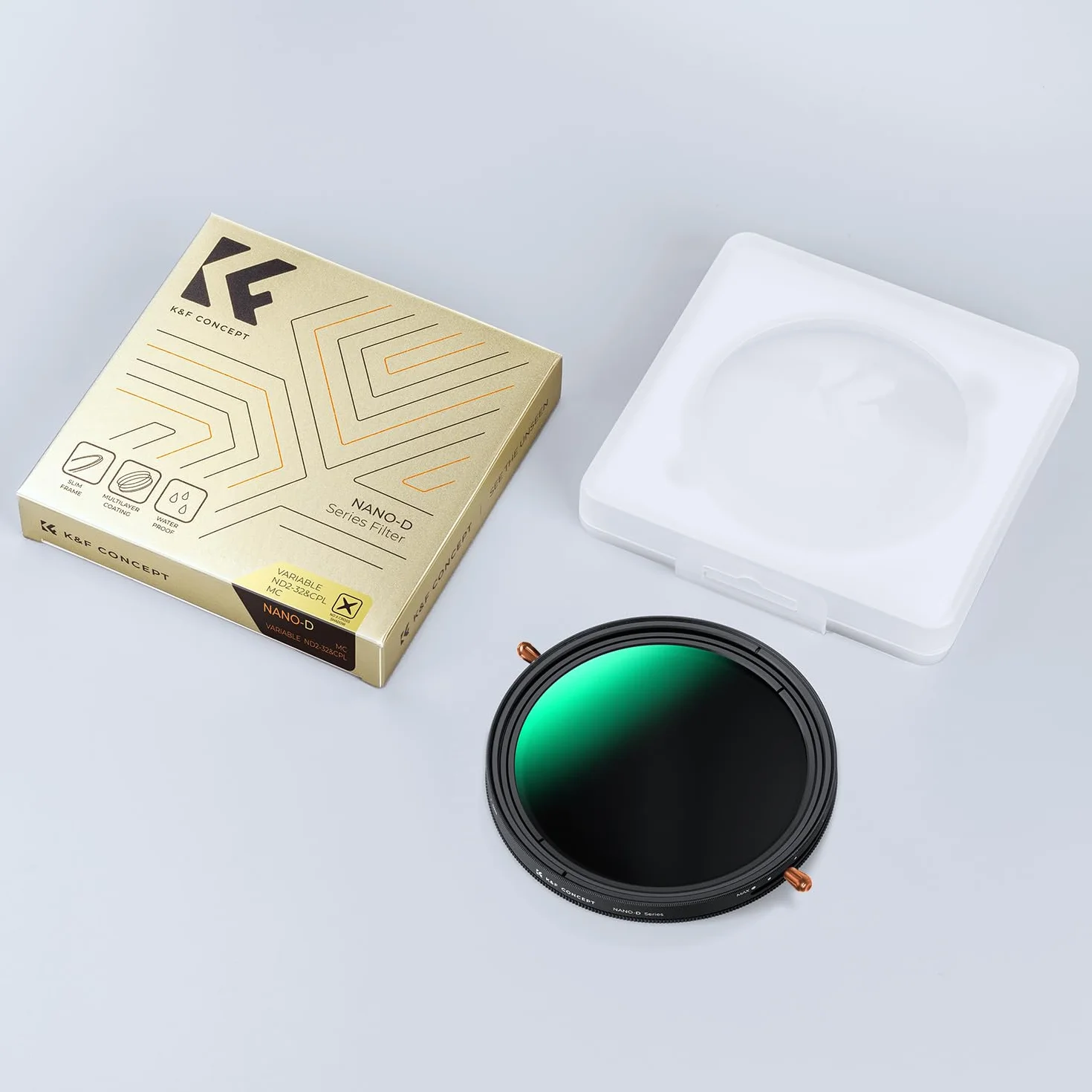 K&F CONCEPT 49mm Filtro Variabile ND2-32 & Polarizzatore 2 In 1, Filtro Densità Neutra ND2-32 & CPL in Vetro Ottico 24 Strati Nano Rivestimento (Nano-D Serie)