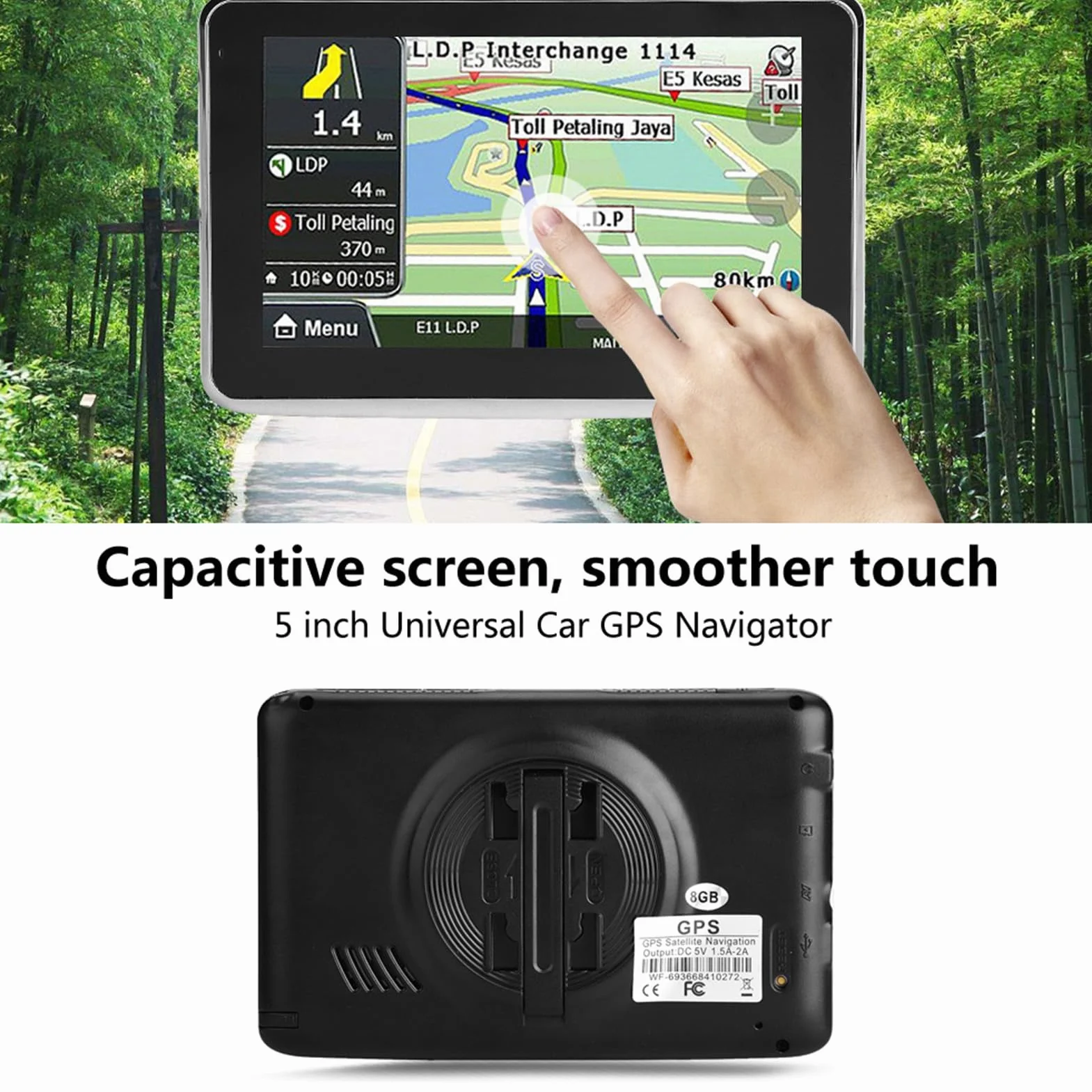 Navigatore GPS Touchscreen Navigazione GPS Prompt Vocale Automatico DDR256M 8G MP3 FM Mappa Europa 508 di Navigazione Doppio per Auto Camion RV, DEMERASU3H72K8QYD