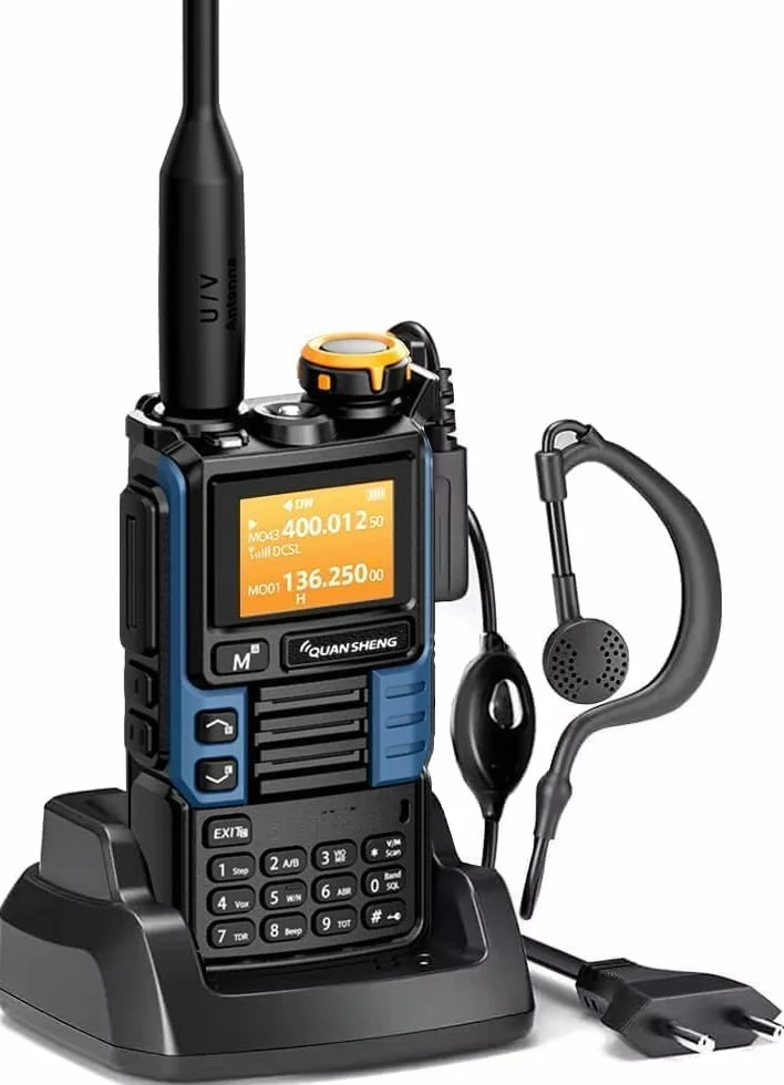 Quansheng UVK5(99) AM/FM/DTMF Walkie-Talkie 200CH 20-1000MHZ Walkie-Talkie NOAA Weather Forecast with Flash Copy Frequency Tpye-C LCD Display for Hiking Camping Travel Two-Way Radio (Blue)