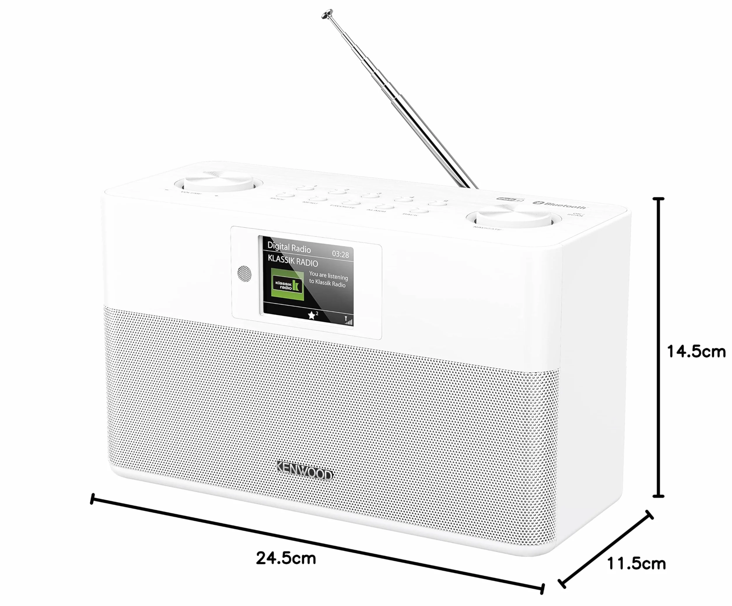 KENWOOD CR-ST80DAB-W - Radio stereo compatta - DAB+, FM-RDS - Bluetooth - Display TFT a colori