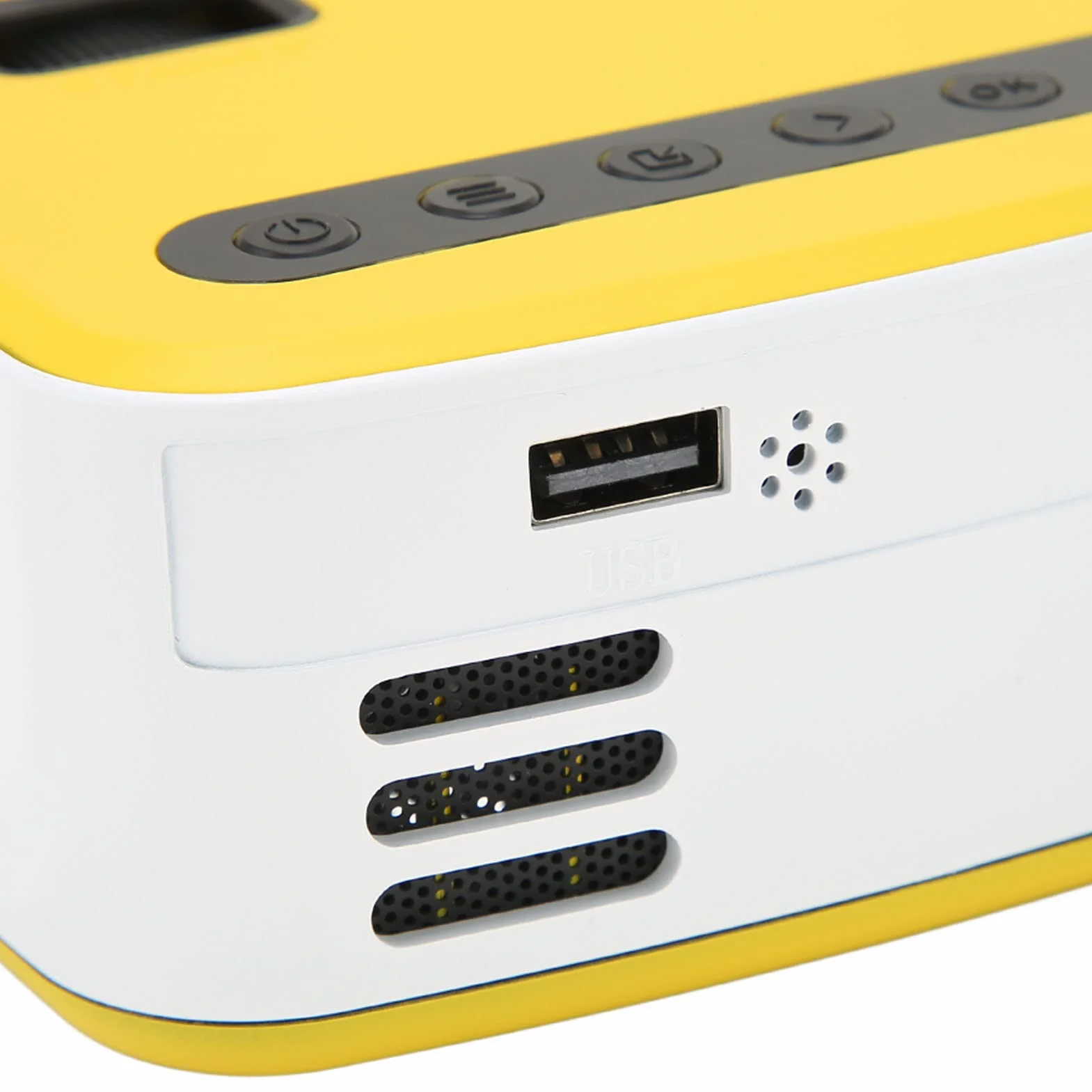 Mini Proiettore, Mini Proiettore Portatile 1080P con Altoparlante Integrato, Proiettore Cinematografico da 20000 Ore Compatibile con Smartphone per Viaggi in Campeggio a Casa(Spina UE)