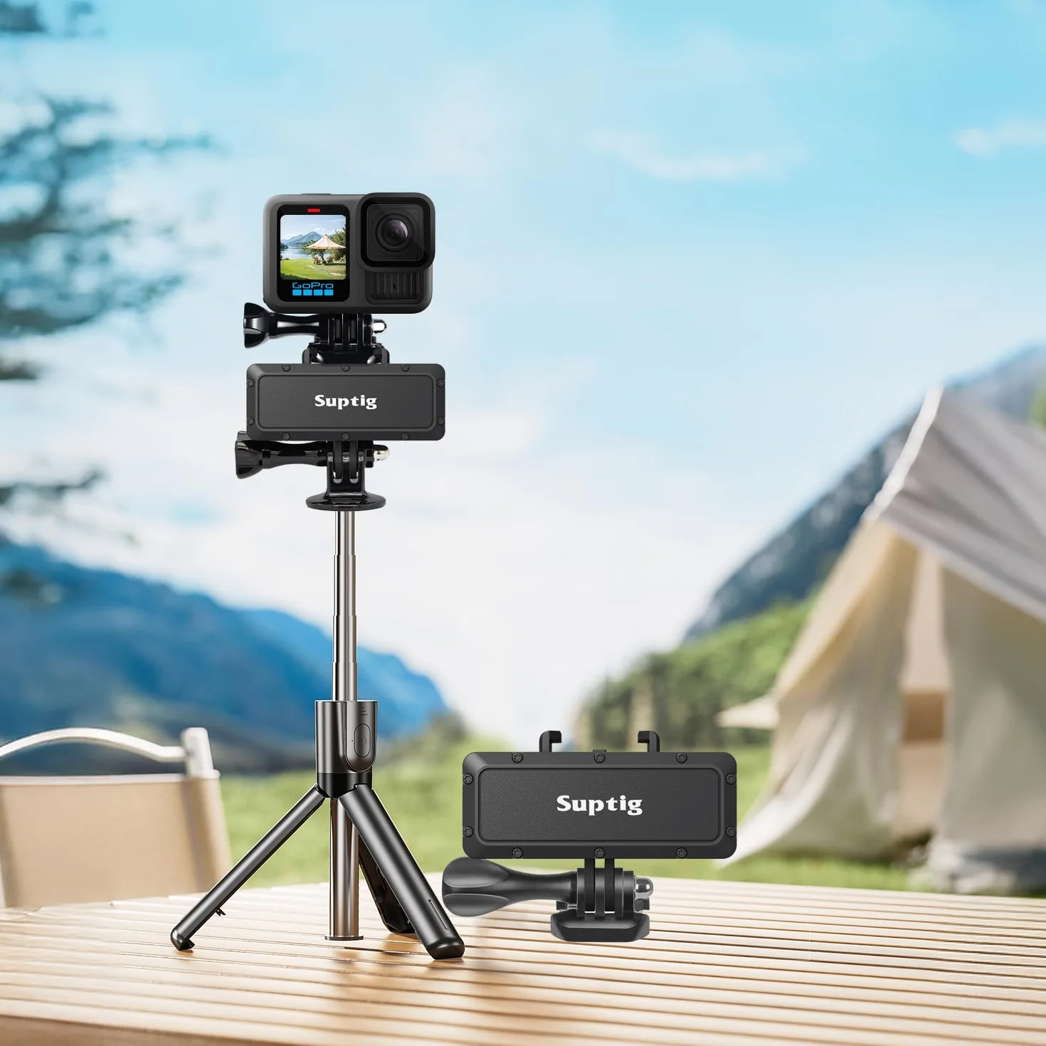 Suptig Caricabatterie portatile, power bank, caricabatterie compatibile con GoPro Hero 13, 12, 11, 10, 9, 8, 7, 6, 5, 4, 3, 3+, Session, DJI Osmo, Insta 360 Action