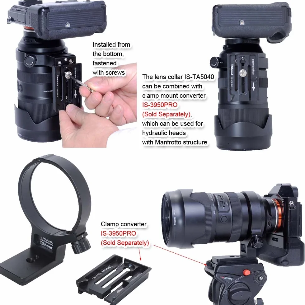 Collare per obiettivo Anello di montaggio per treppiede compatibile con Tamron 50-400mm f/4.5-6.3 Di III VXD A067, Porta Staffa di Supporto Lenti è Arca-Swiss Fit Piastra a Sgancio Rapido Fotocamera