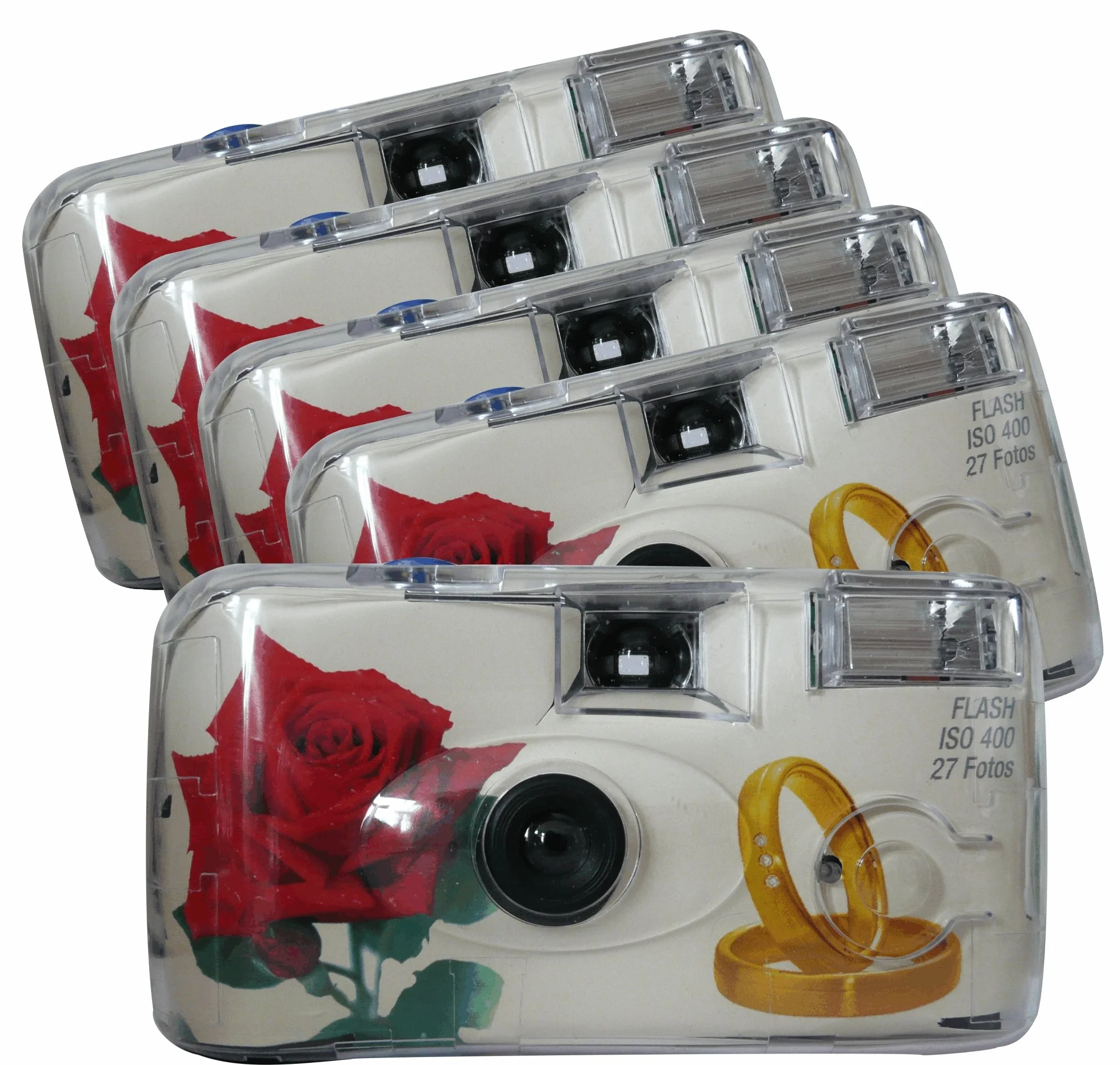 TopShot 376090 Golden Roses fotocamera usa e getta 40027 pacchetto con integrato FLASH con 5 sorveglianza bianco